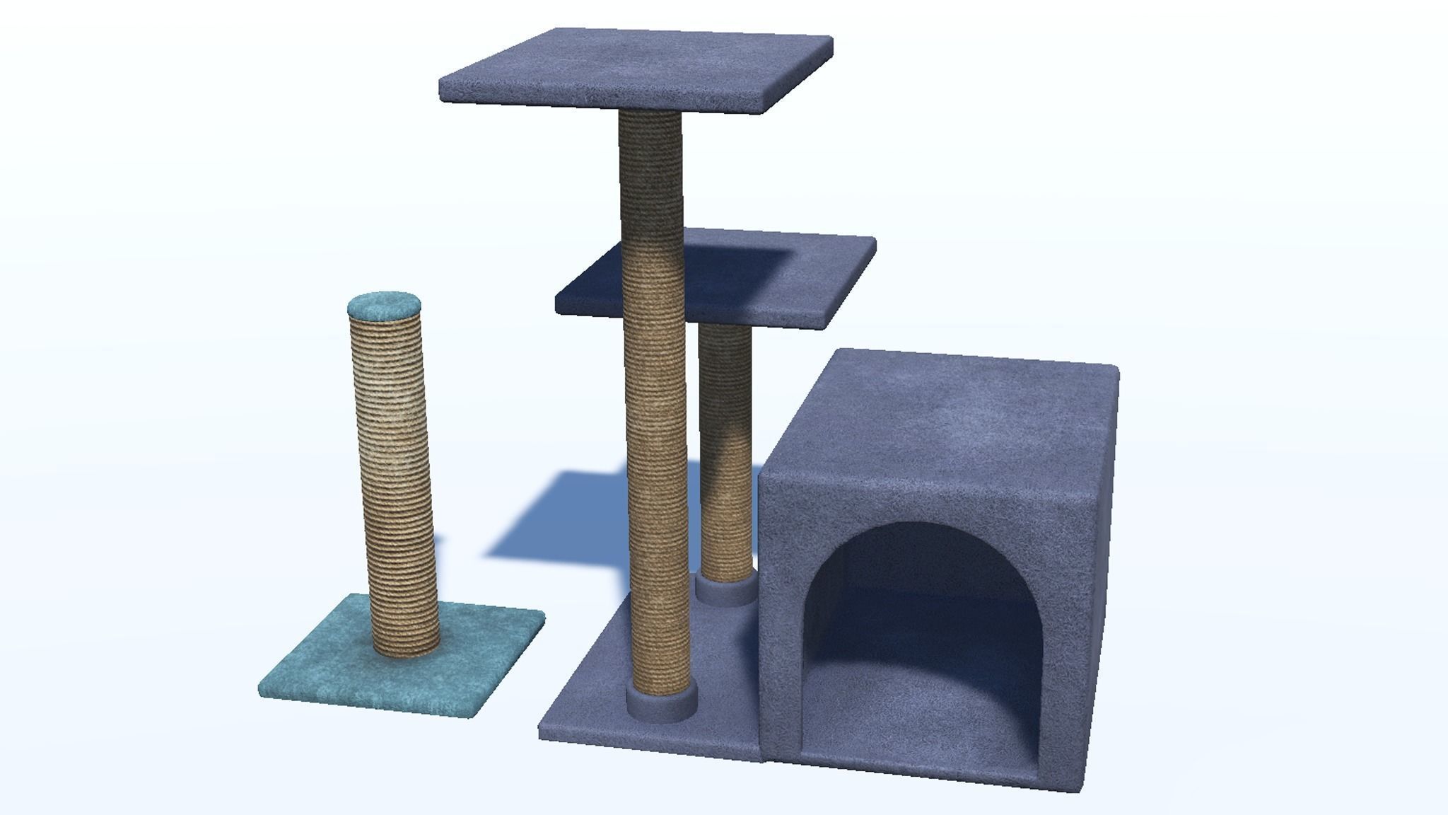 Cat Accessories Low-poly 3D model_10