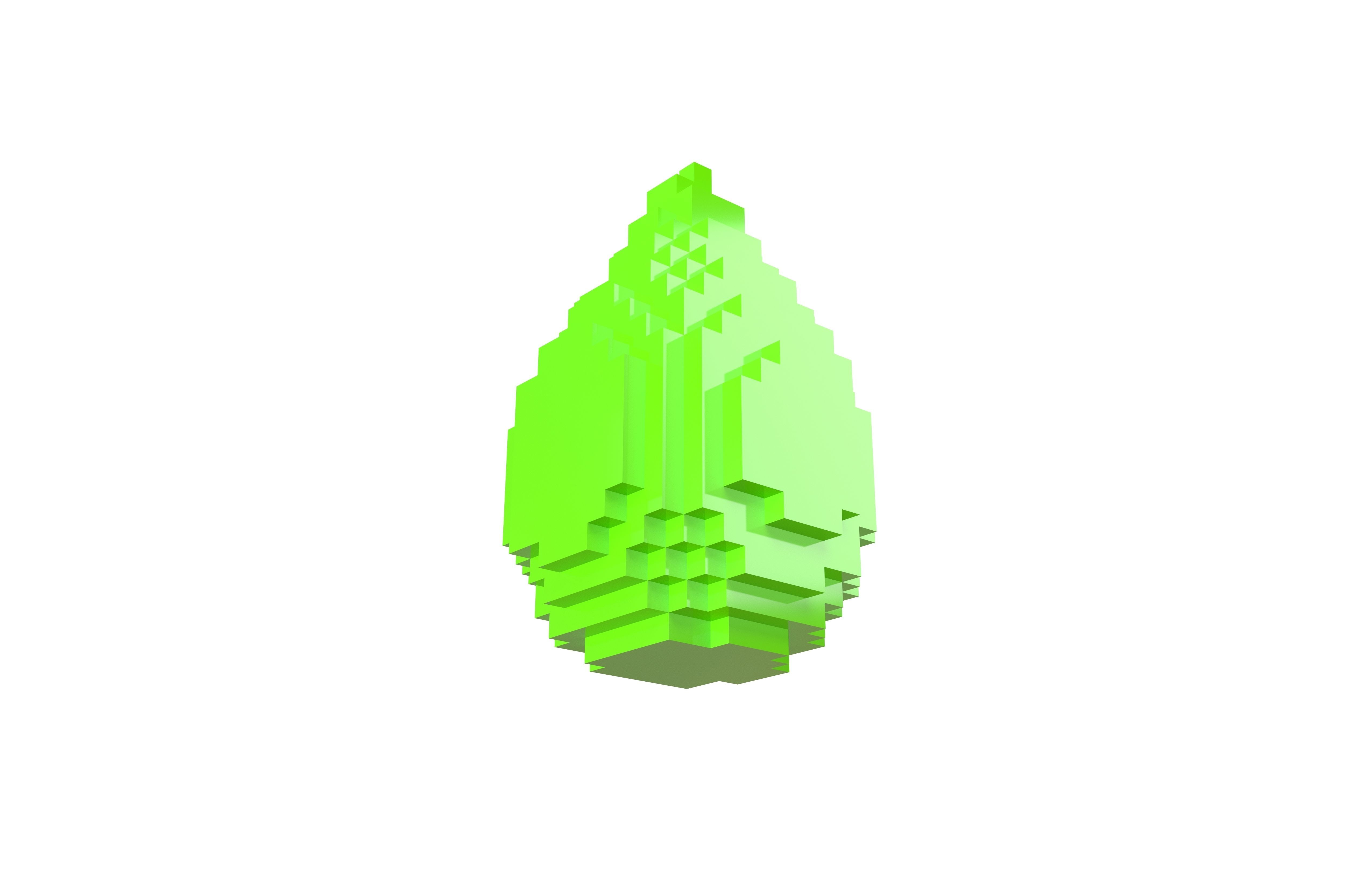 Voxel Water Drops v1 012 Low-poly 3D model_2