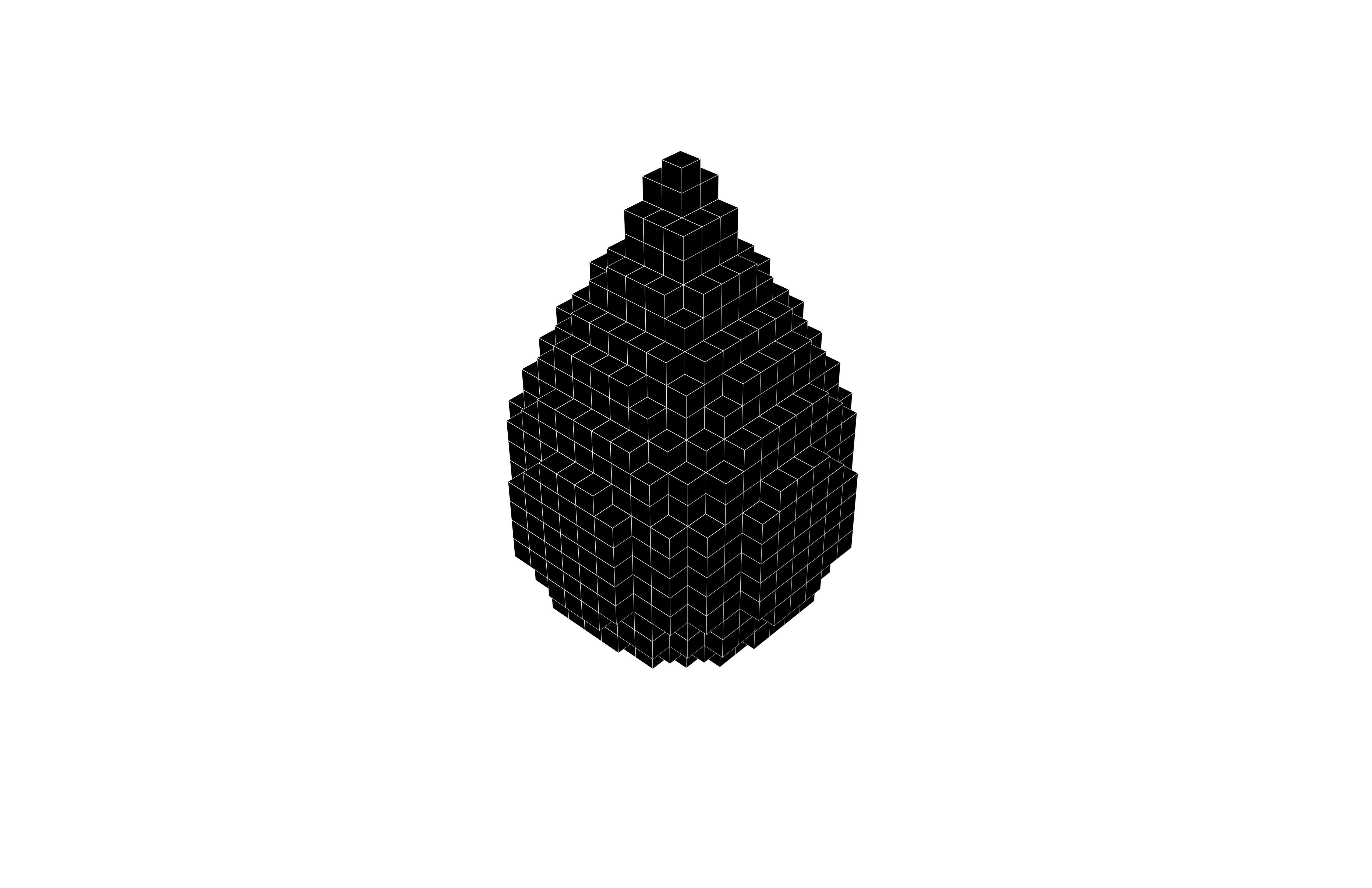 Voxel Water Drops v1 012 Low-poly 3D model_4