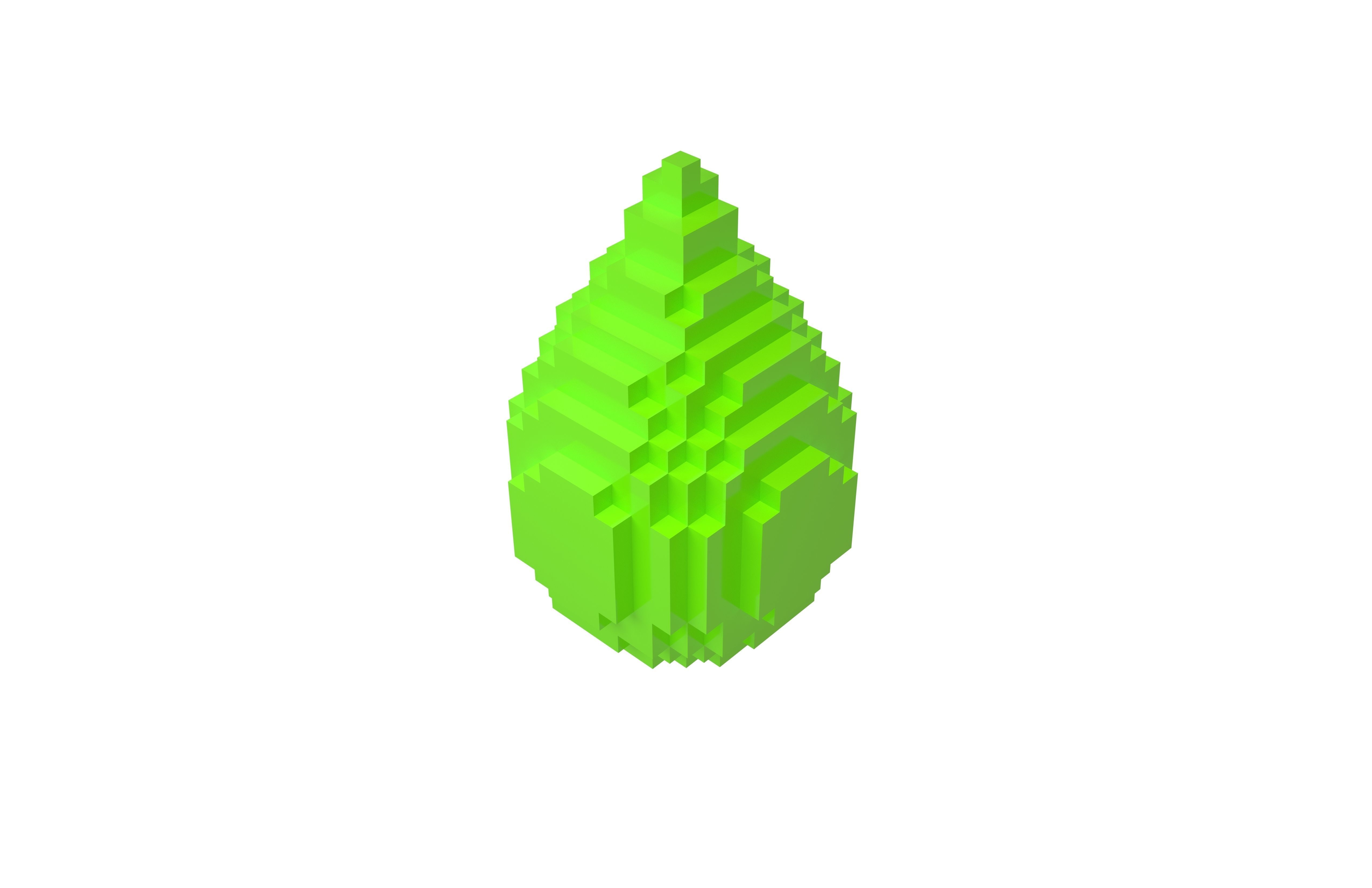 Voxel Water Drops v1 012 Low-poly 3D model_3