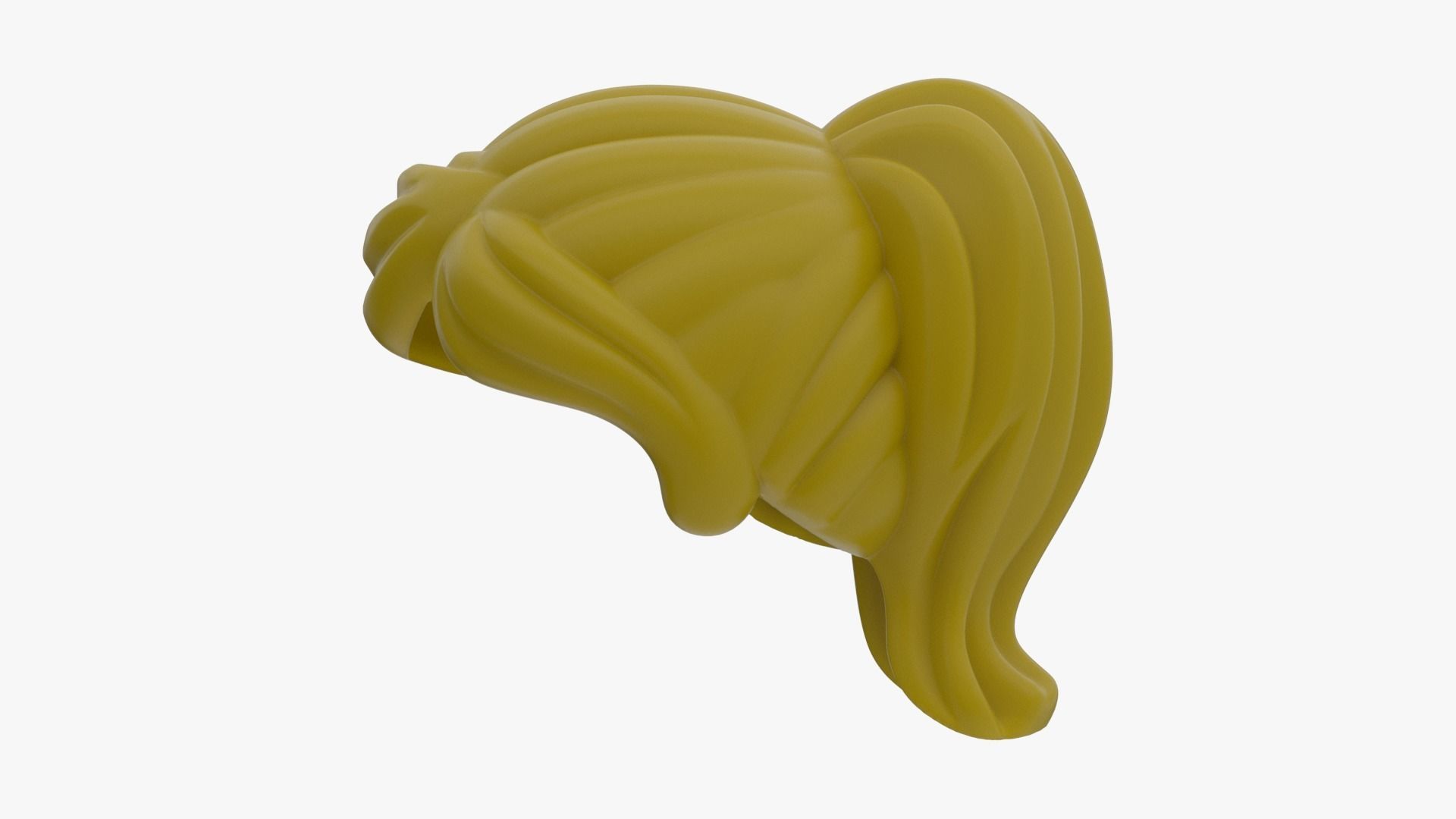 Realsize Lego Minifigure Ponytail Hair For Female Low-poly 3D model_2