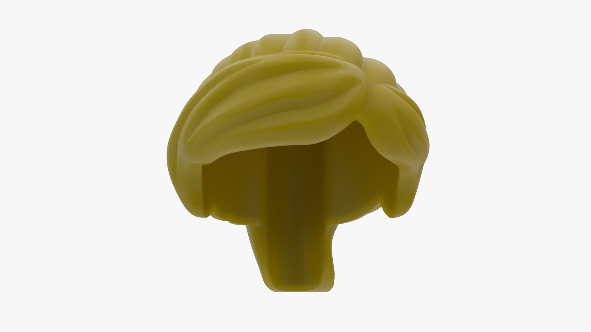 Realsize Lego Minifigure Ponytail Hair For Female Low-poly 3D model_1