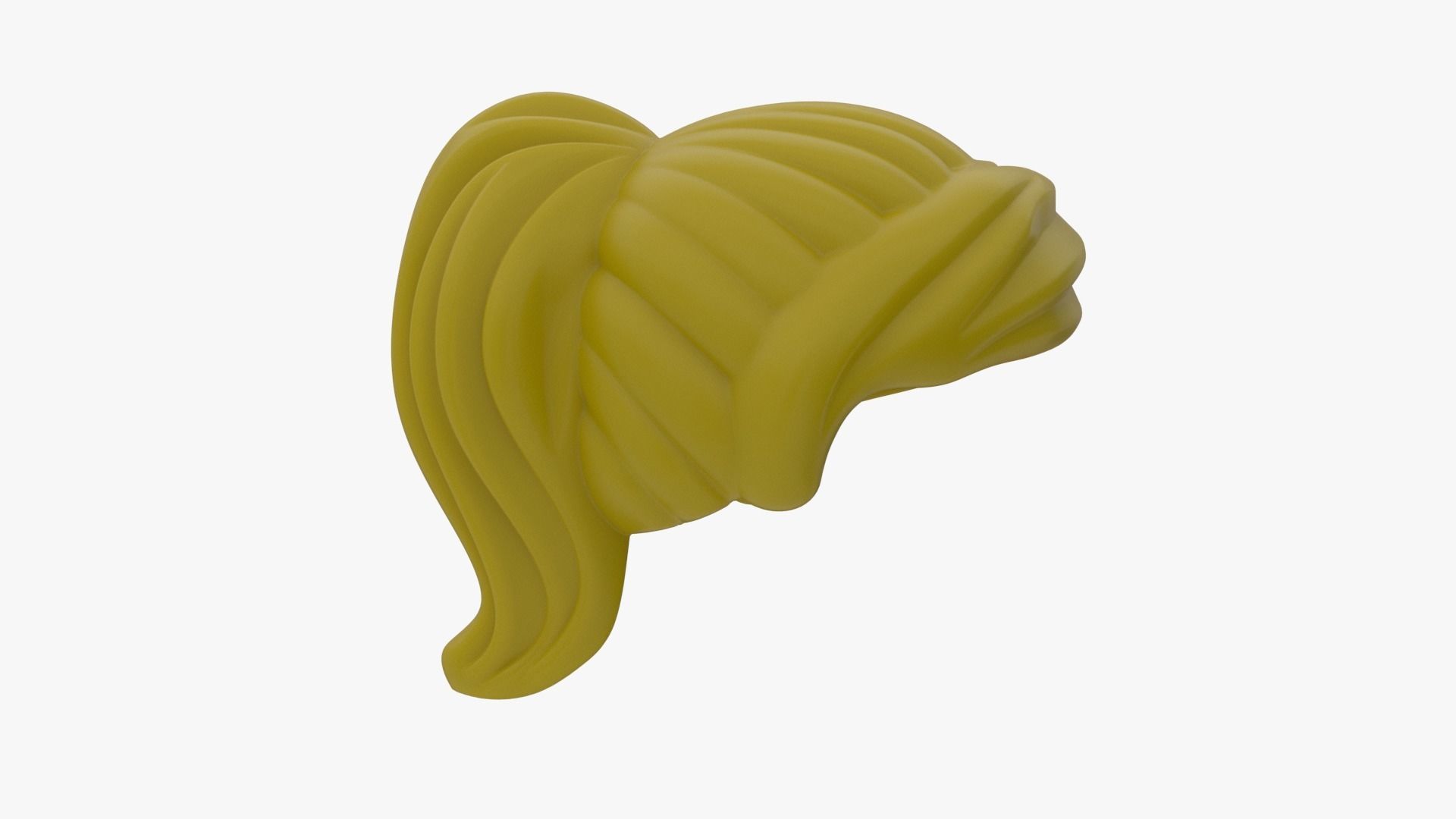 Realsize Lego Minifigure Ponytail Hair For Female Low-poly 3D model_4