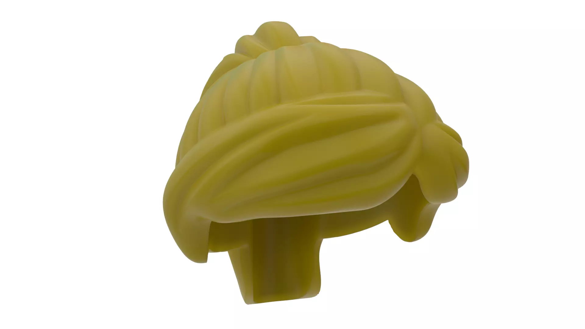 Realsize Lego Minifigure Ponytail Hair For Female Low-poly 3D model_0