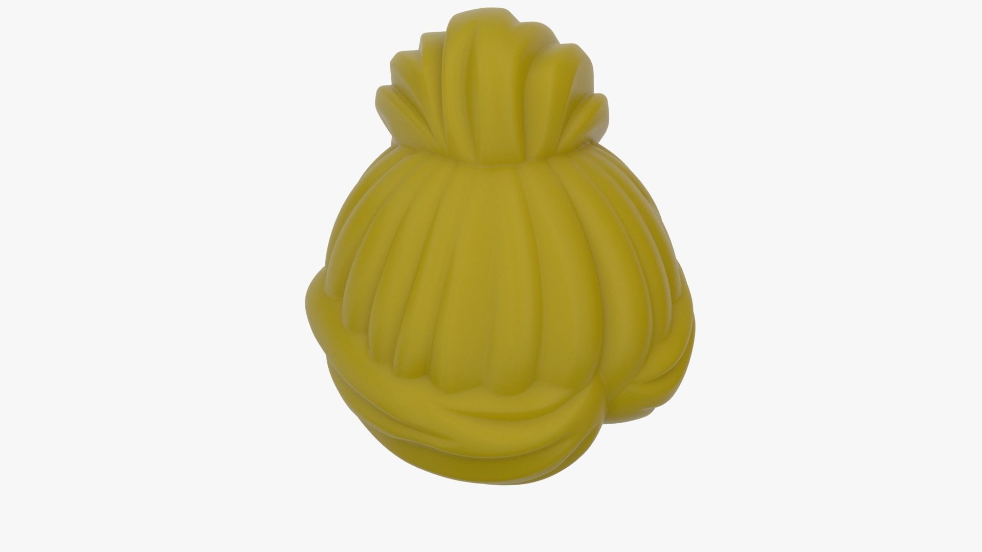 Realsize Lego Minifigure Ponytail Hair For Female Low-poly 3D model_5