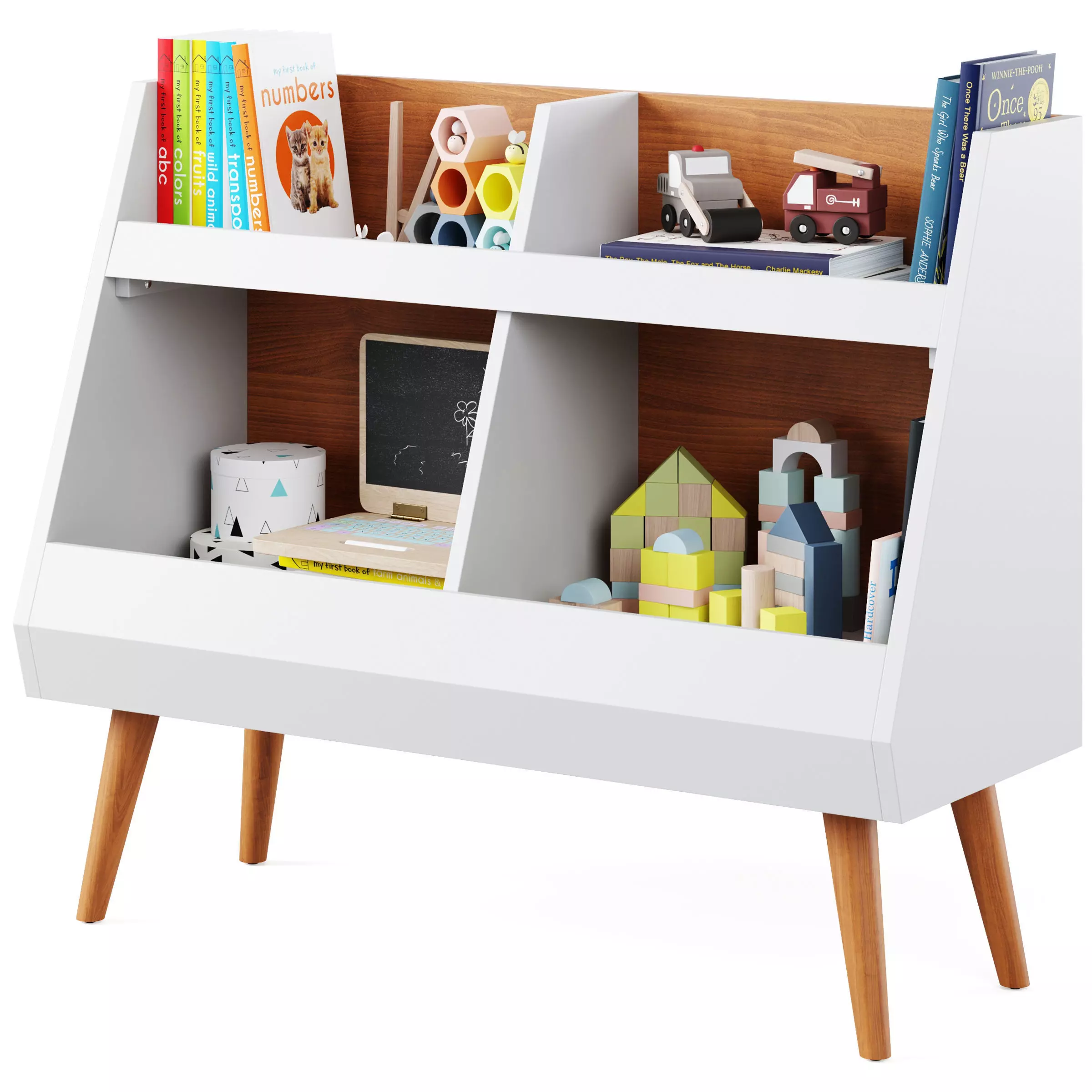 Bookshelf Mid-Century 3D model_0