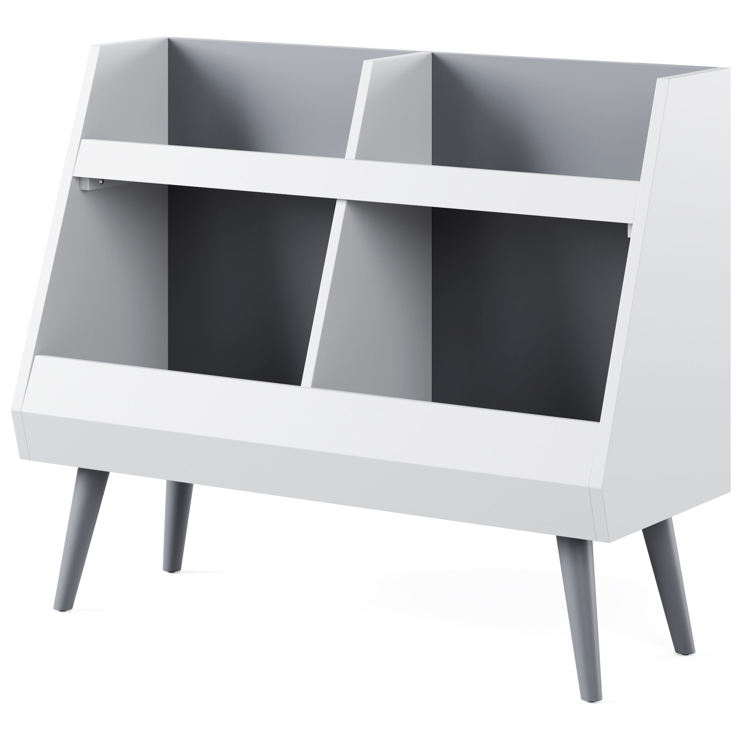 Bookshelf Mid-Century 3D model_1