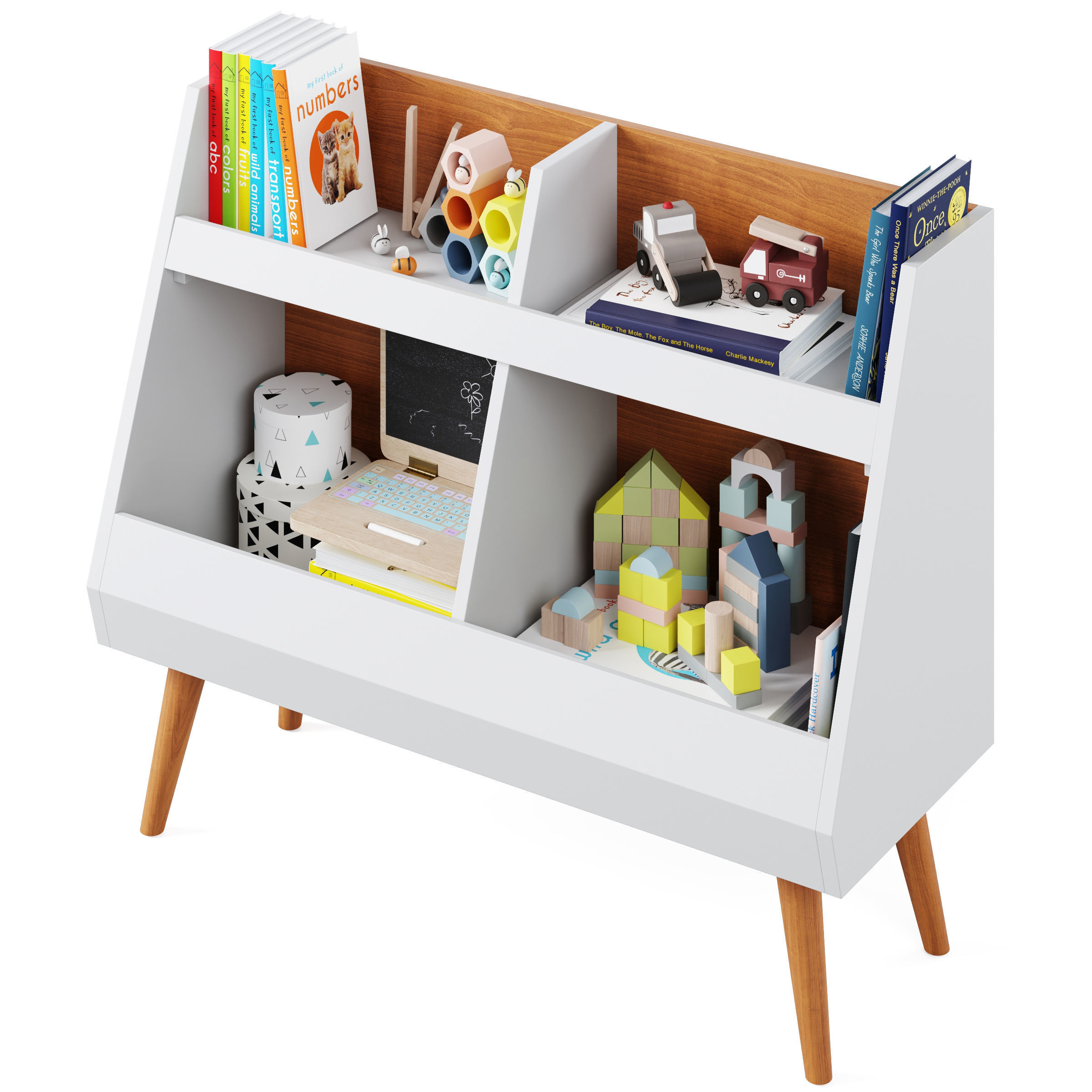 Bookshelf Mid-Century 3D model_6