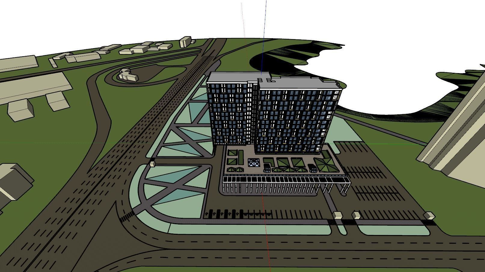 3D model of hotel and restaurant complex with interior 3D model_21