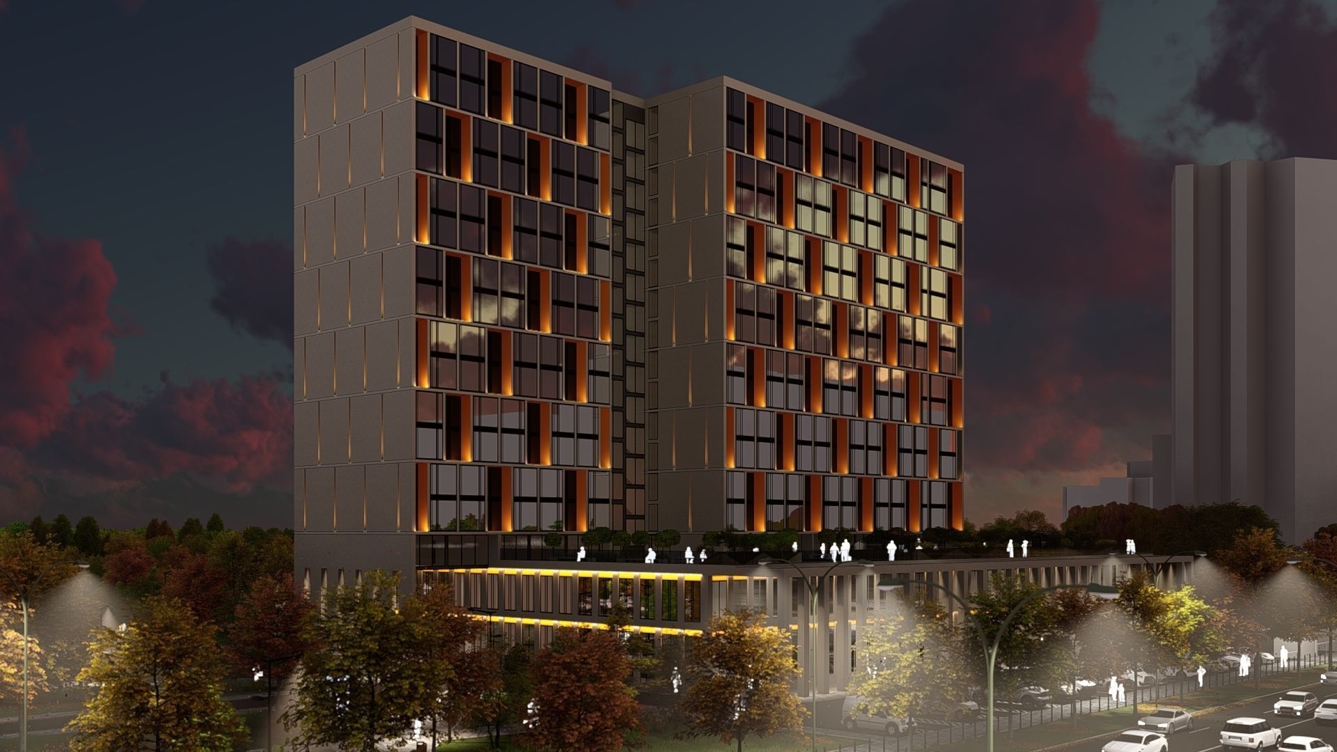 3D model of hotel and restaurant complex with interior 3D model_5