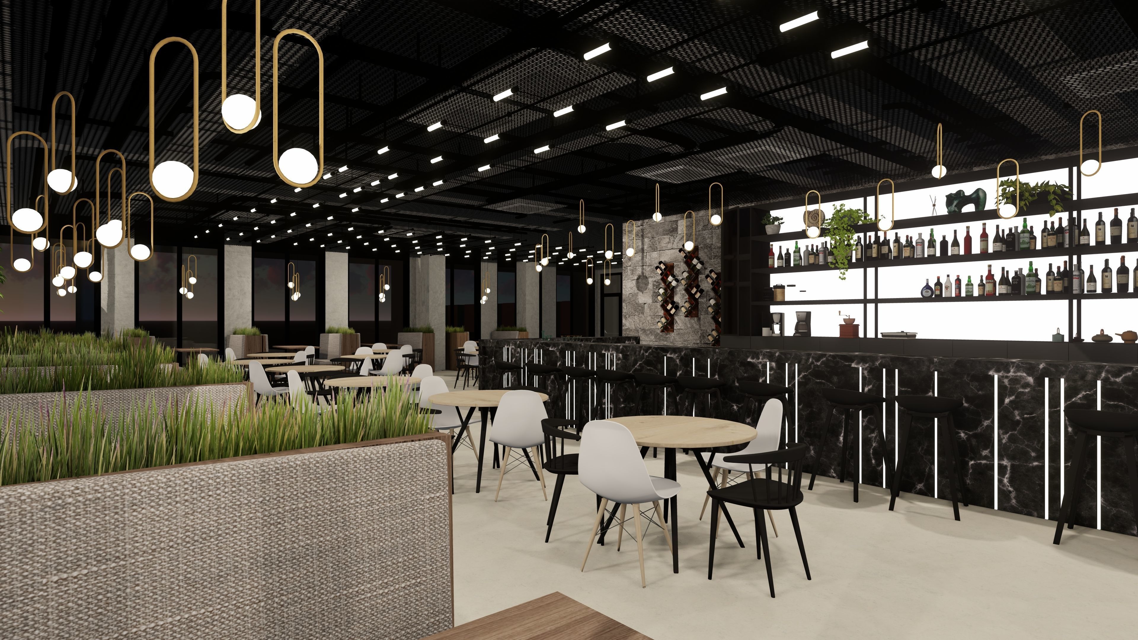 3D model of hotel and restaurant complex with interior 3D model_14