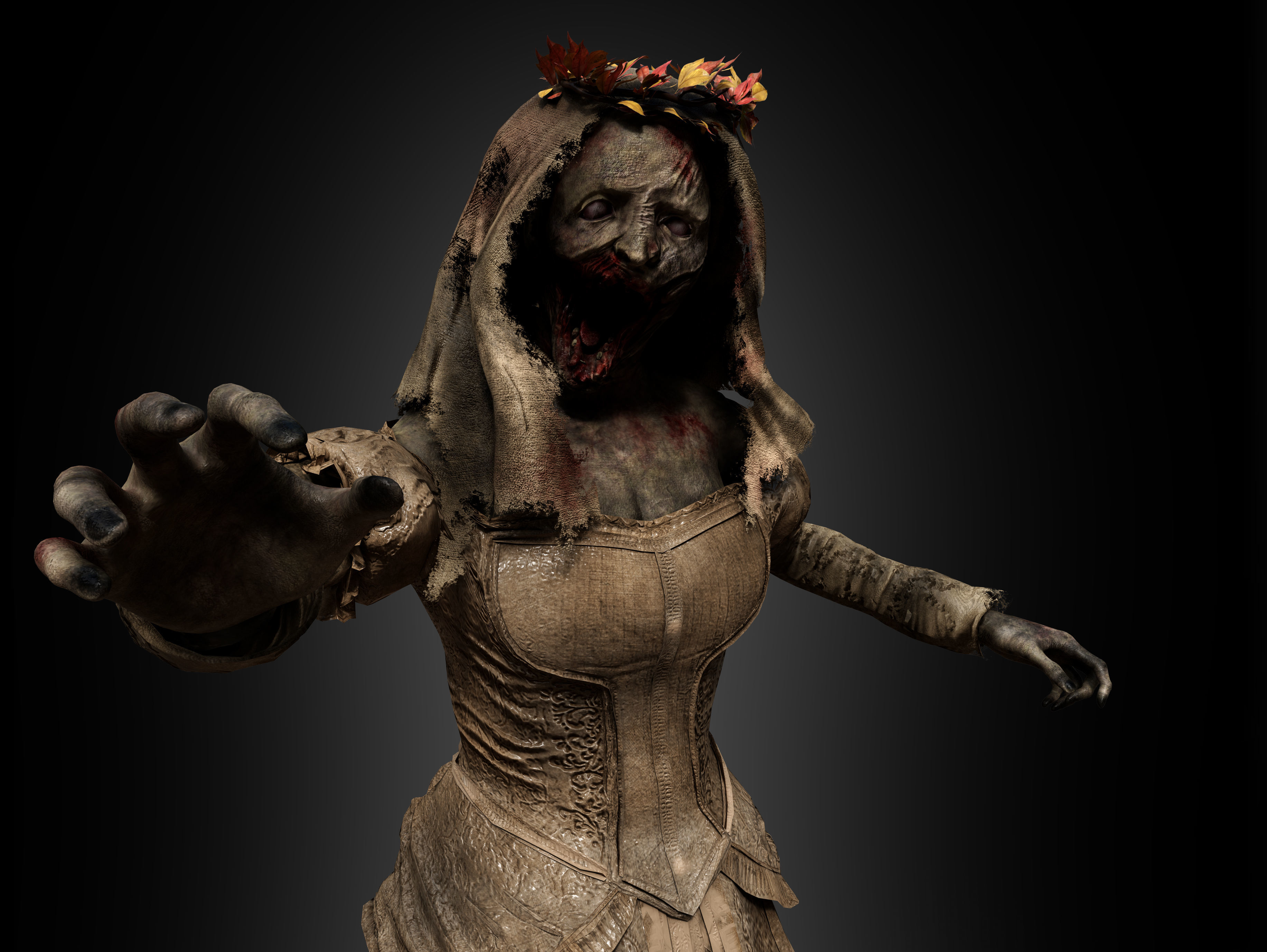 Horror Bride Low-poly 3D model_11