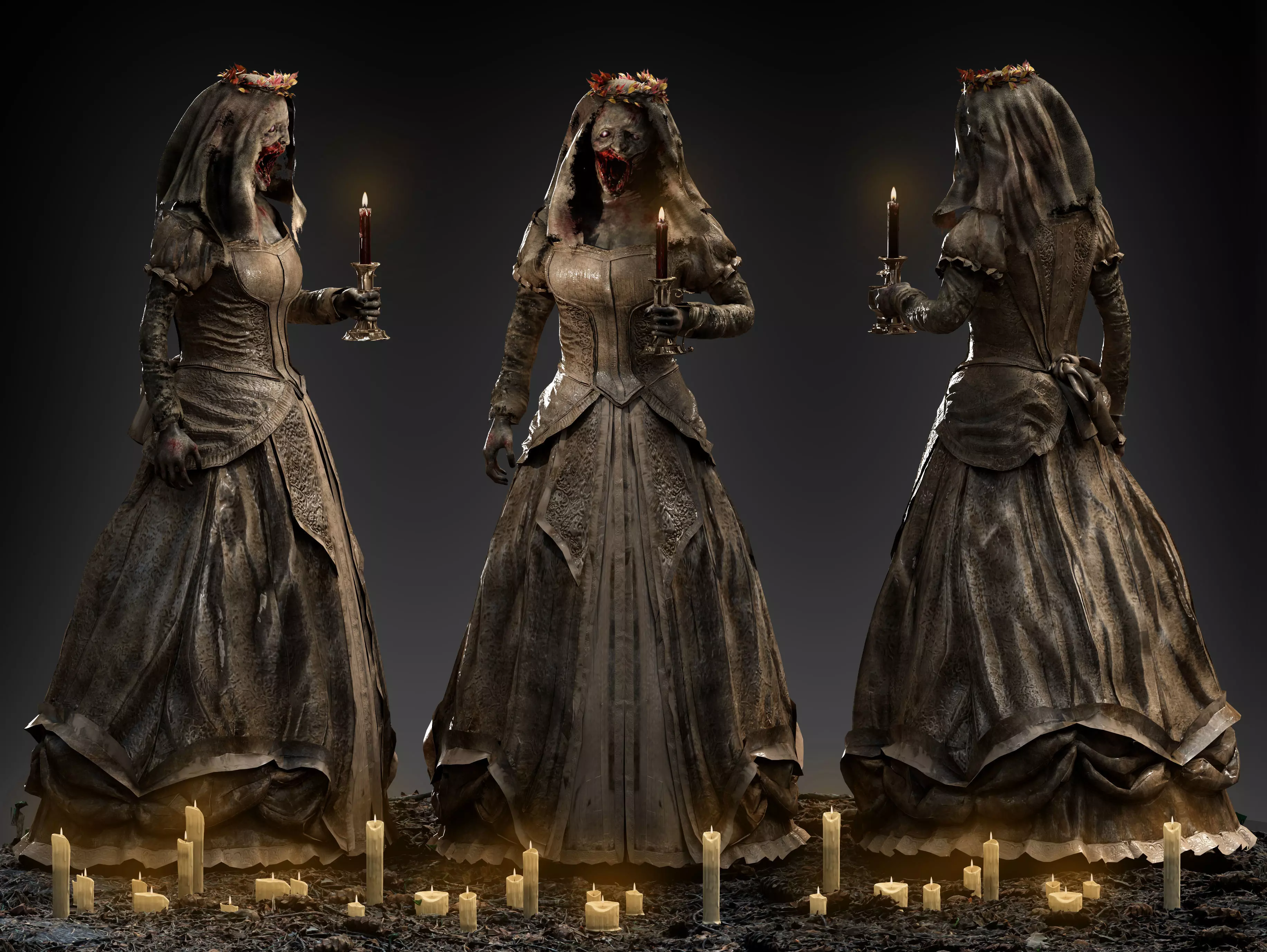 Horror Bride Low-poly 3D model_0