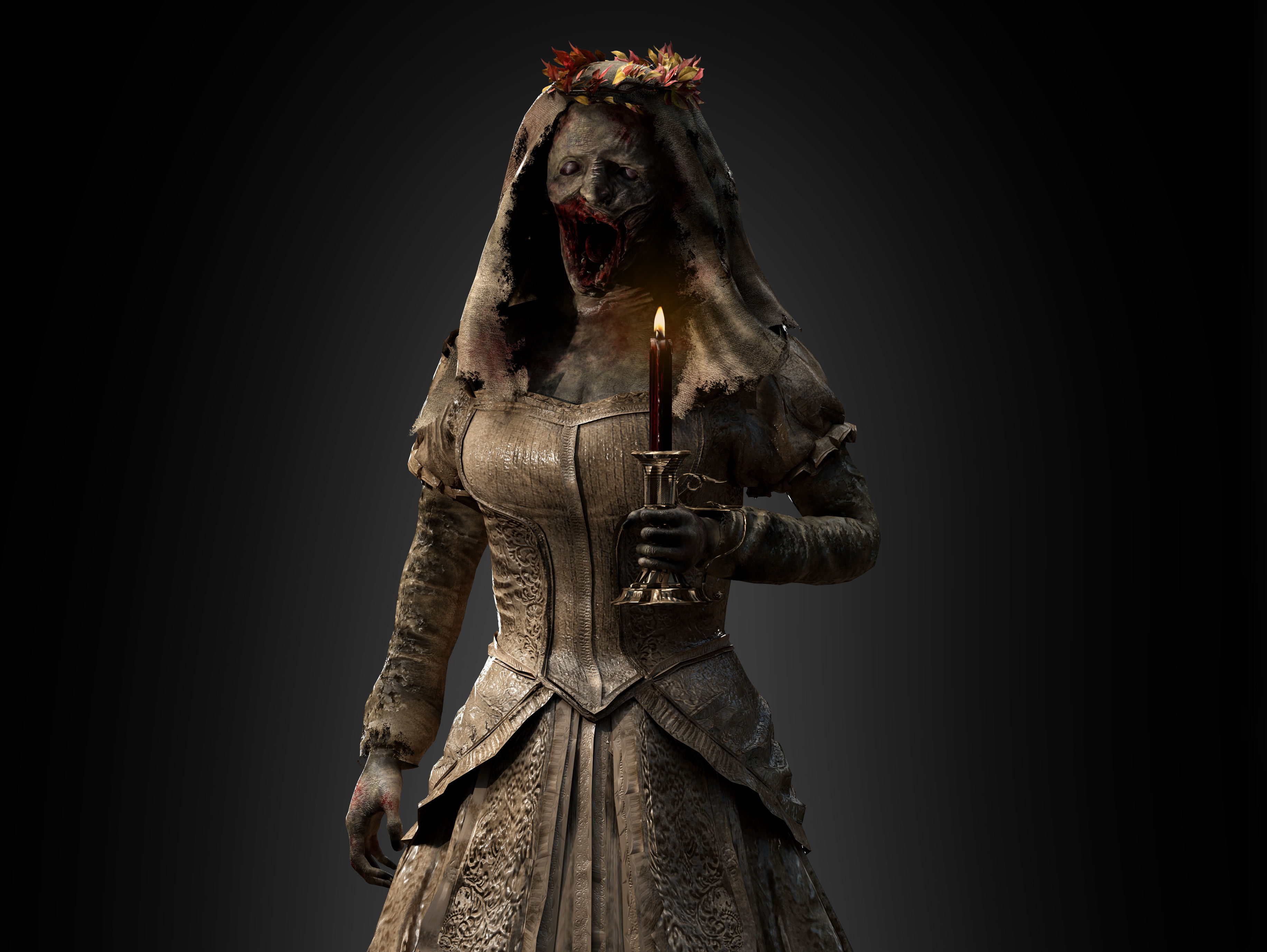 Horror Bride Low-poly 3D model_3