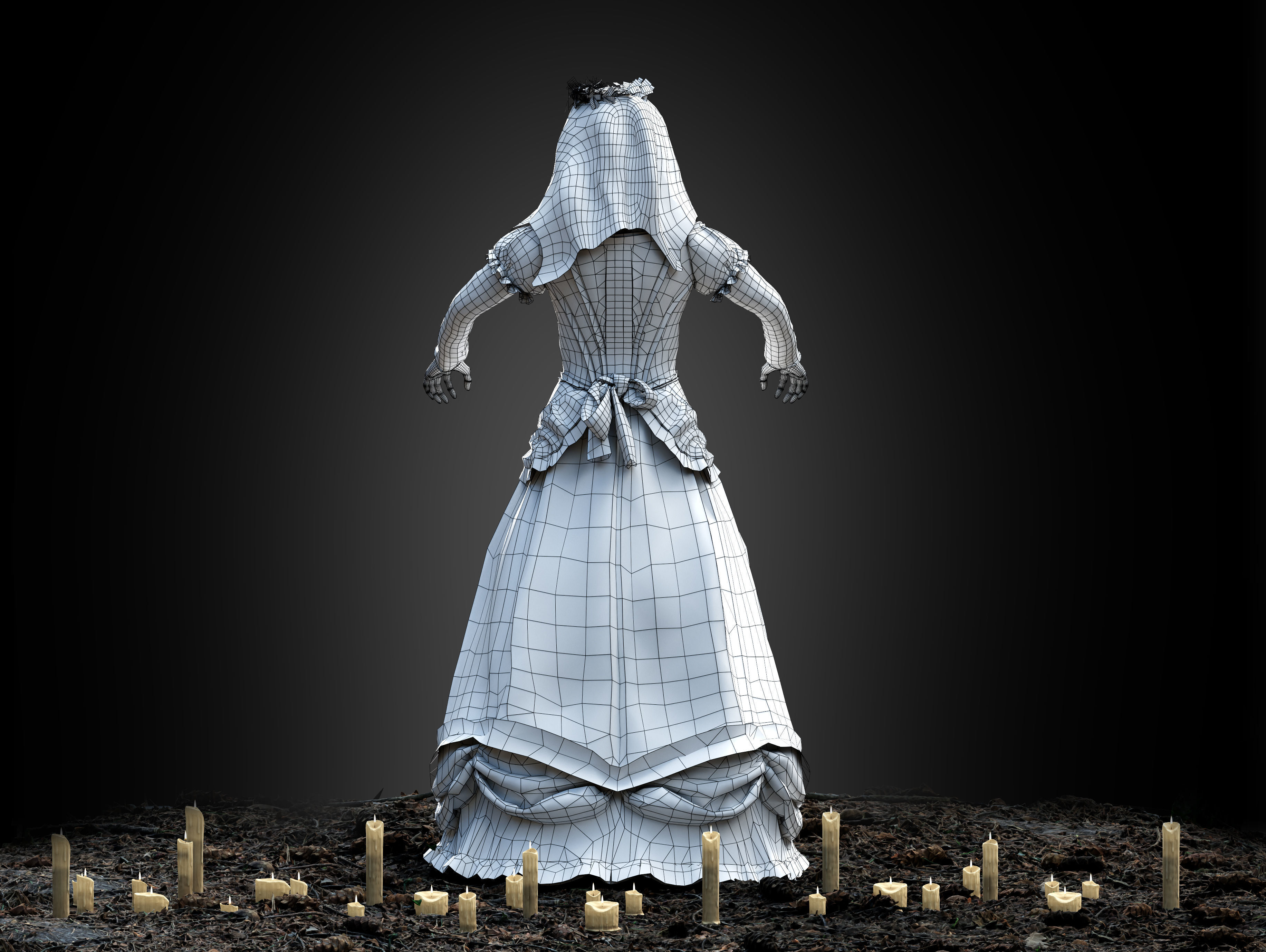 Horror Bride Low-poly 3D model_13