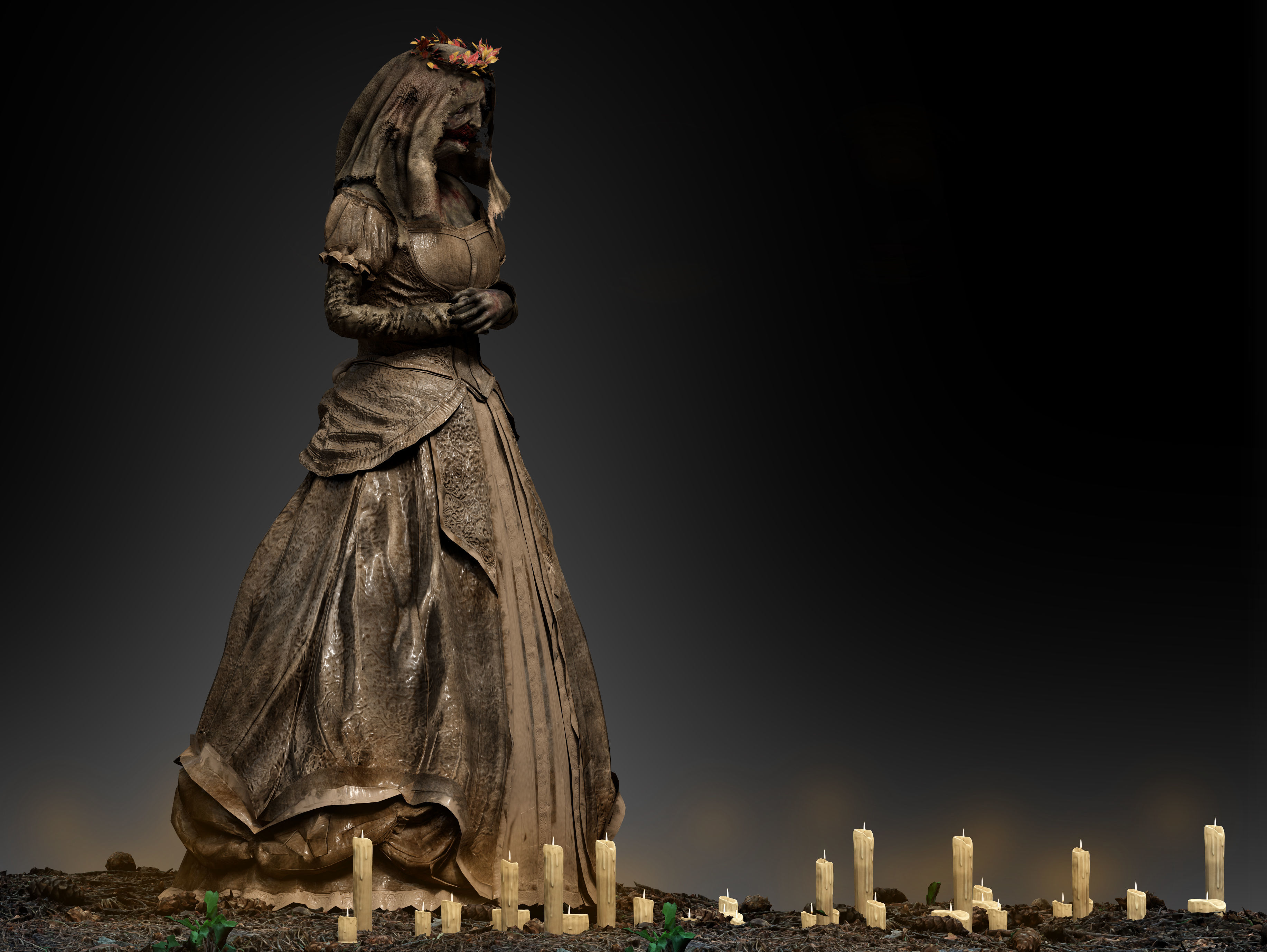 Horror Bride Low-poly 3D model_6