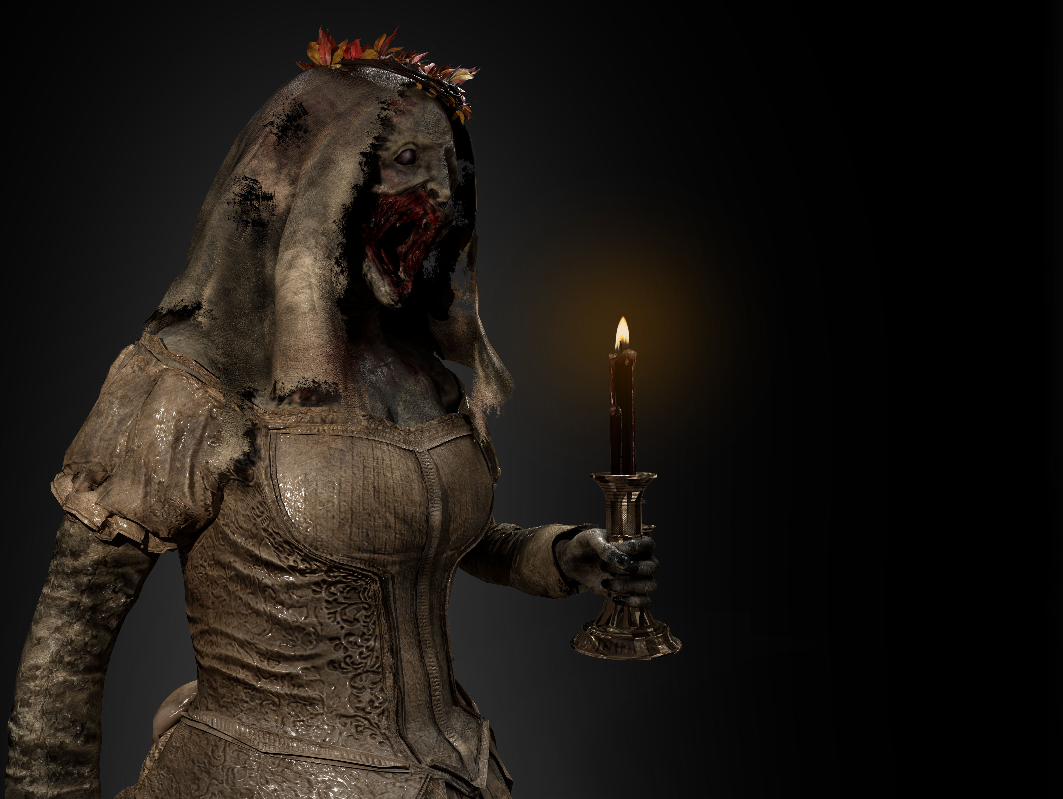 Horror Bride Low-poly 3D model_8