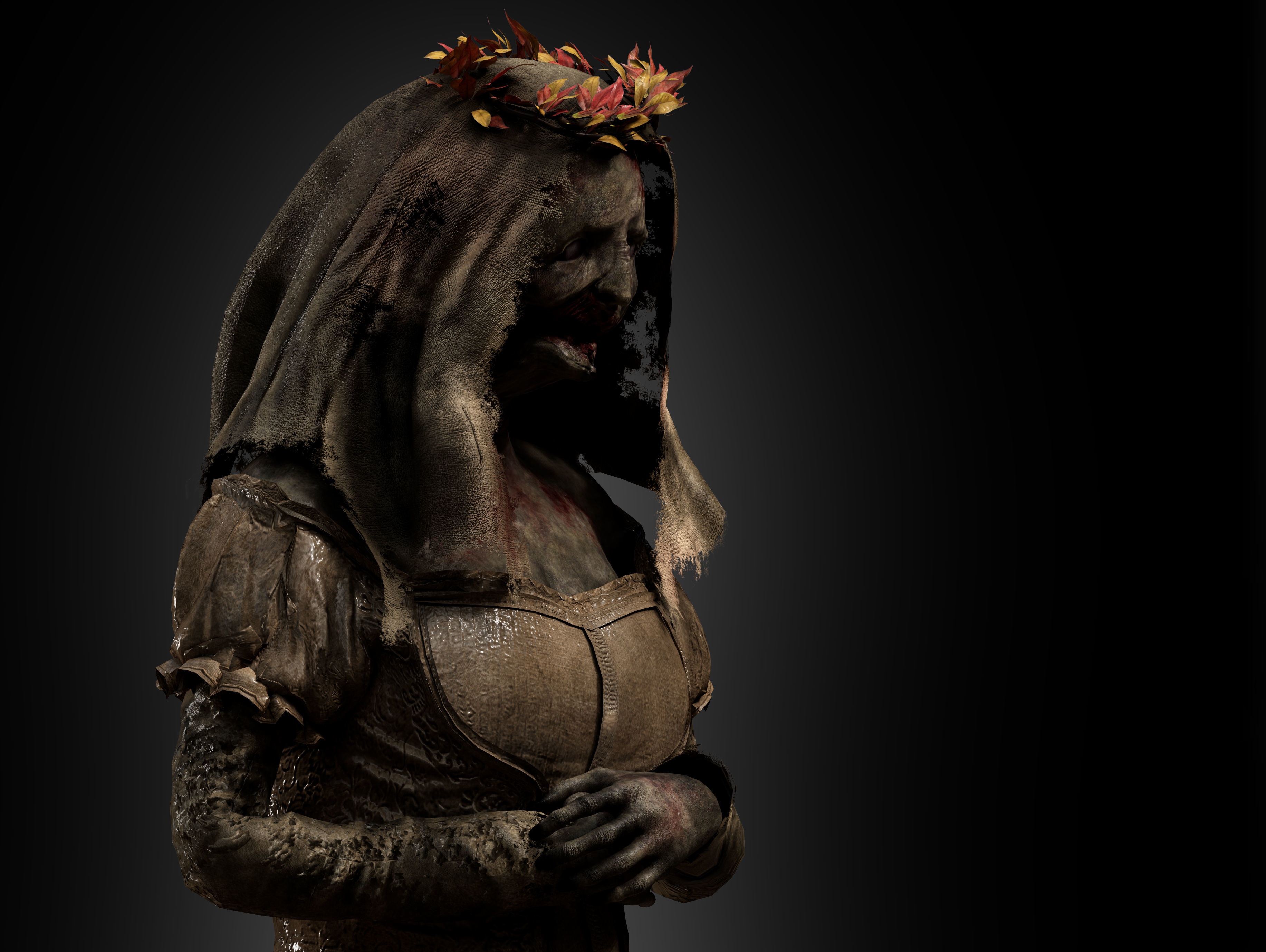 Horror Bride Low-poly 3D model_10