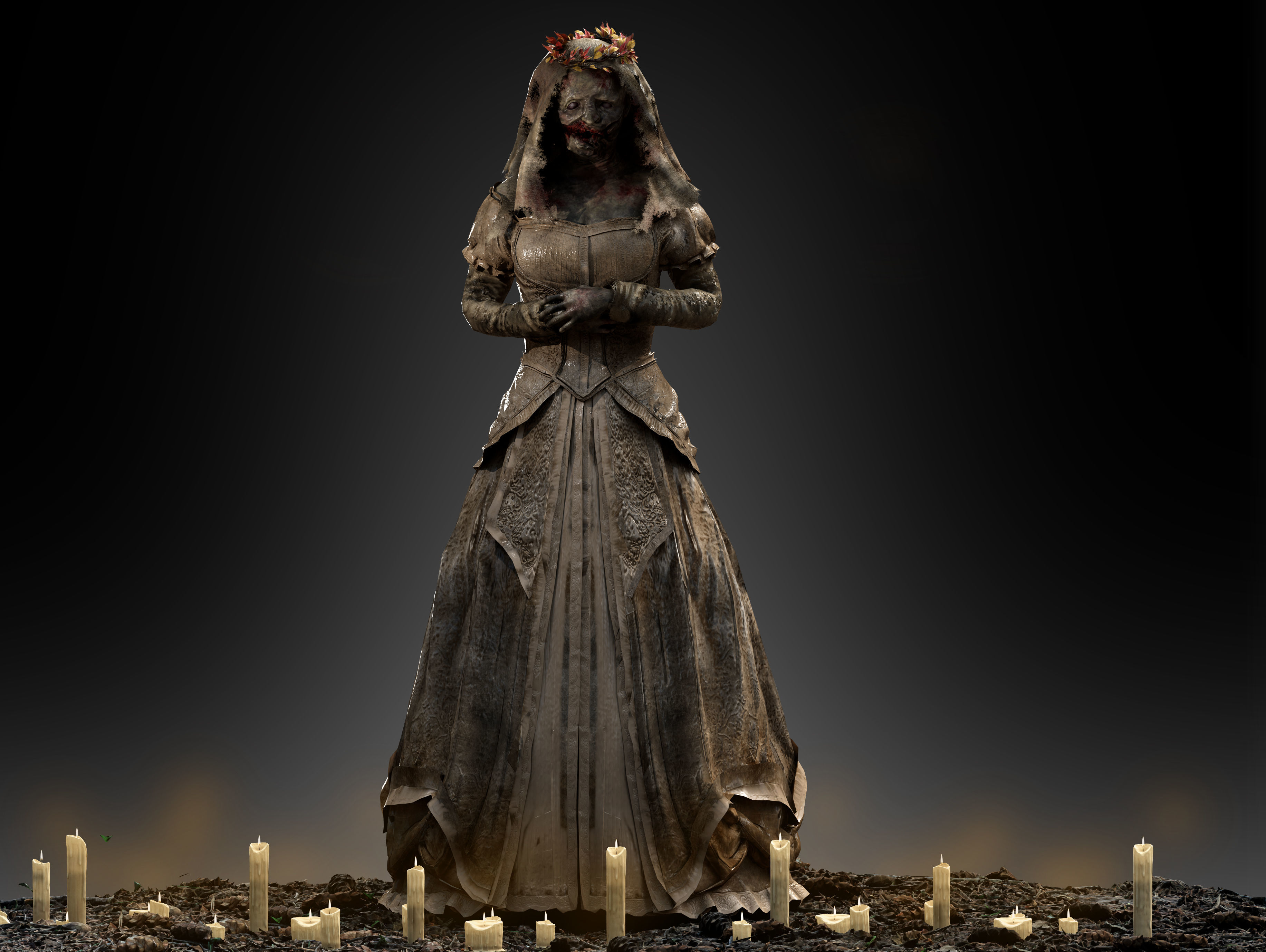 Horror Bride Low-poly 3D model_5