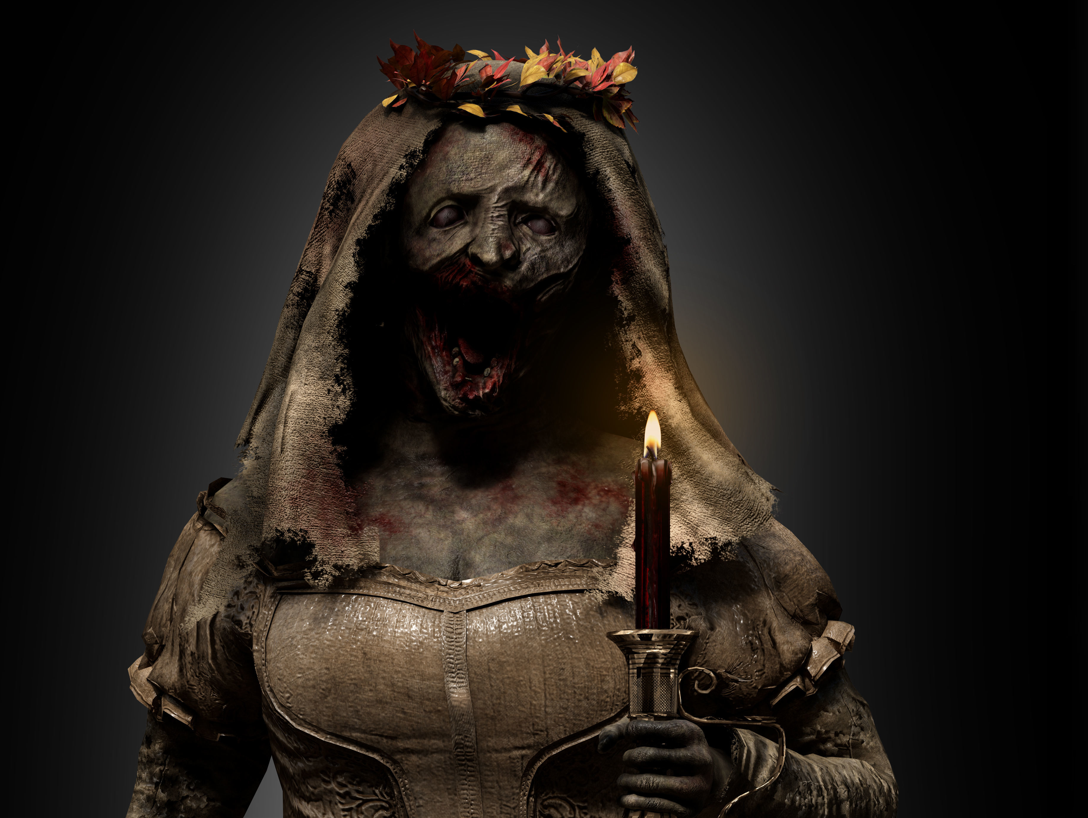Horror Bride Low-poly 3D model_9