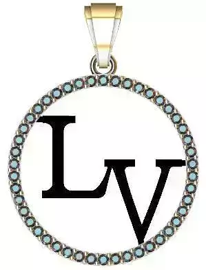 Pendant LV Circle 3D model Texture