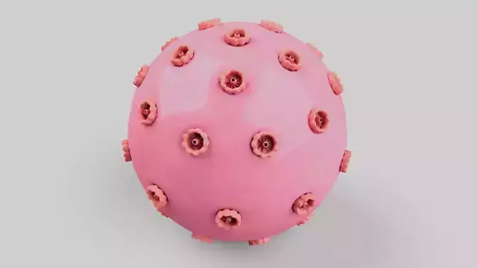 3D Nucleus ball with holes 3D model