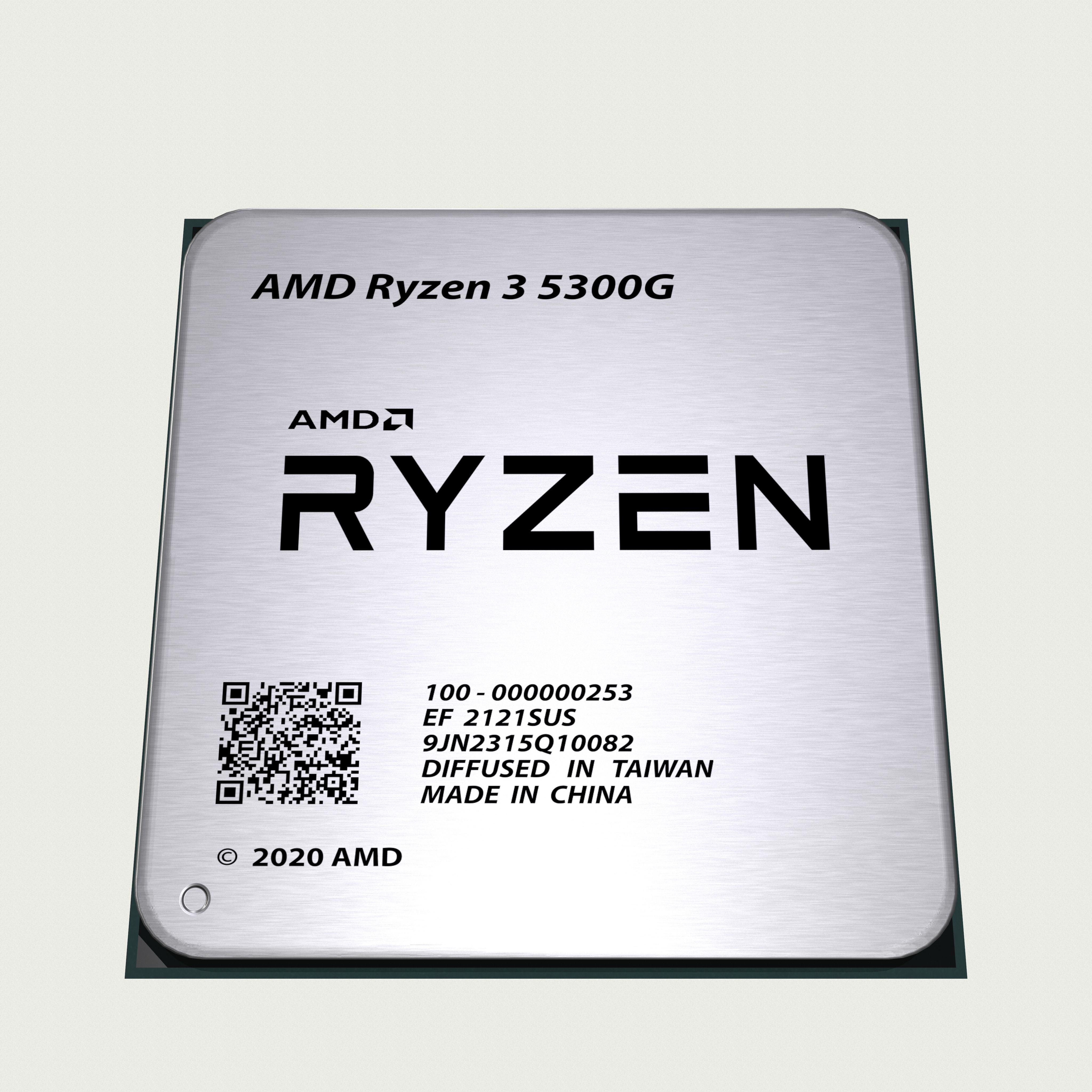 CPU AMD Ryzen 3 5300G Low-poly 3D model_6