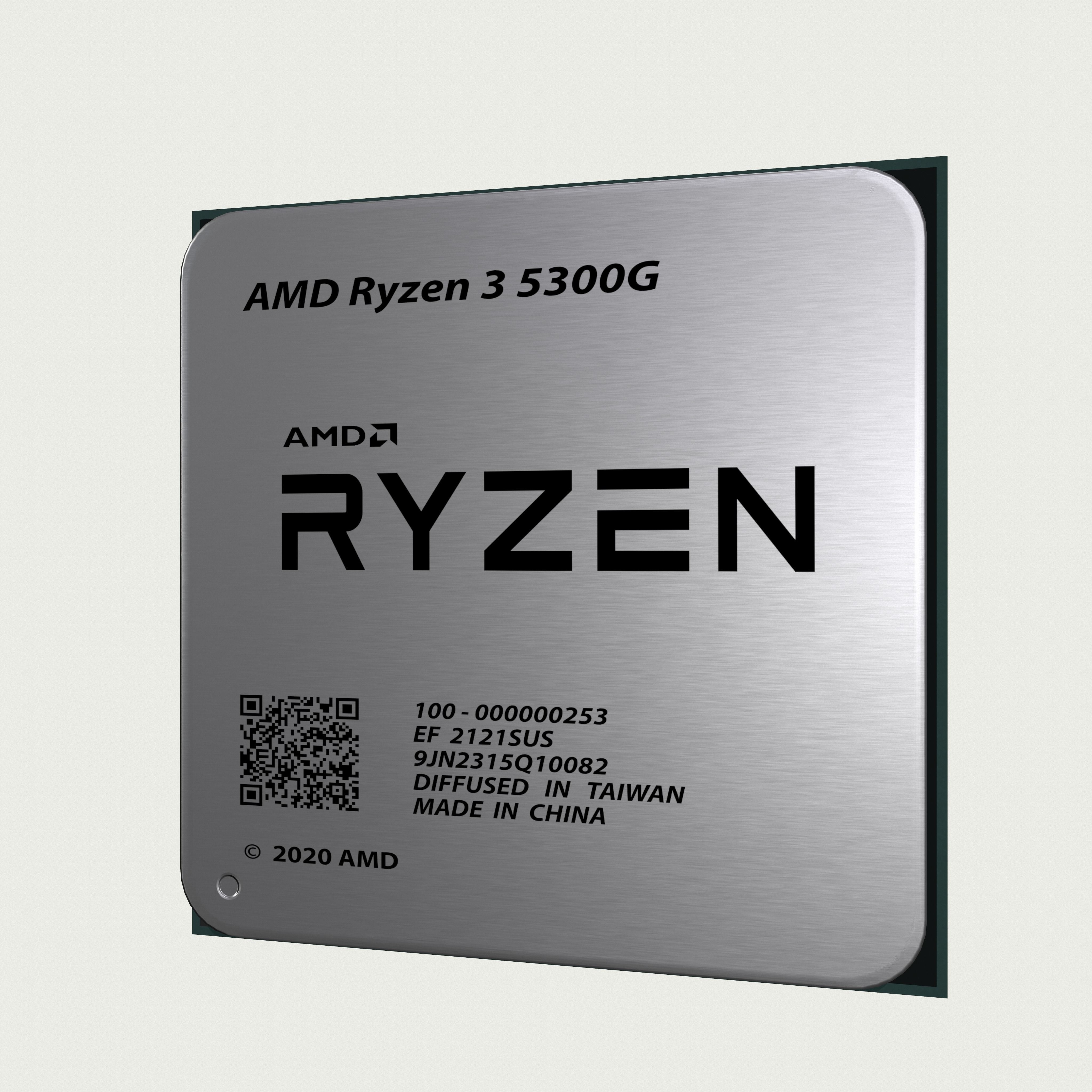 CPU AMD Ryzen 3 5300G Low-poly 3D model_9