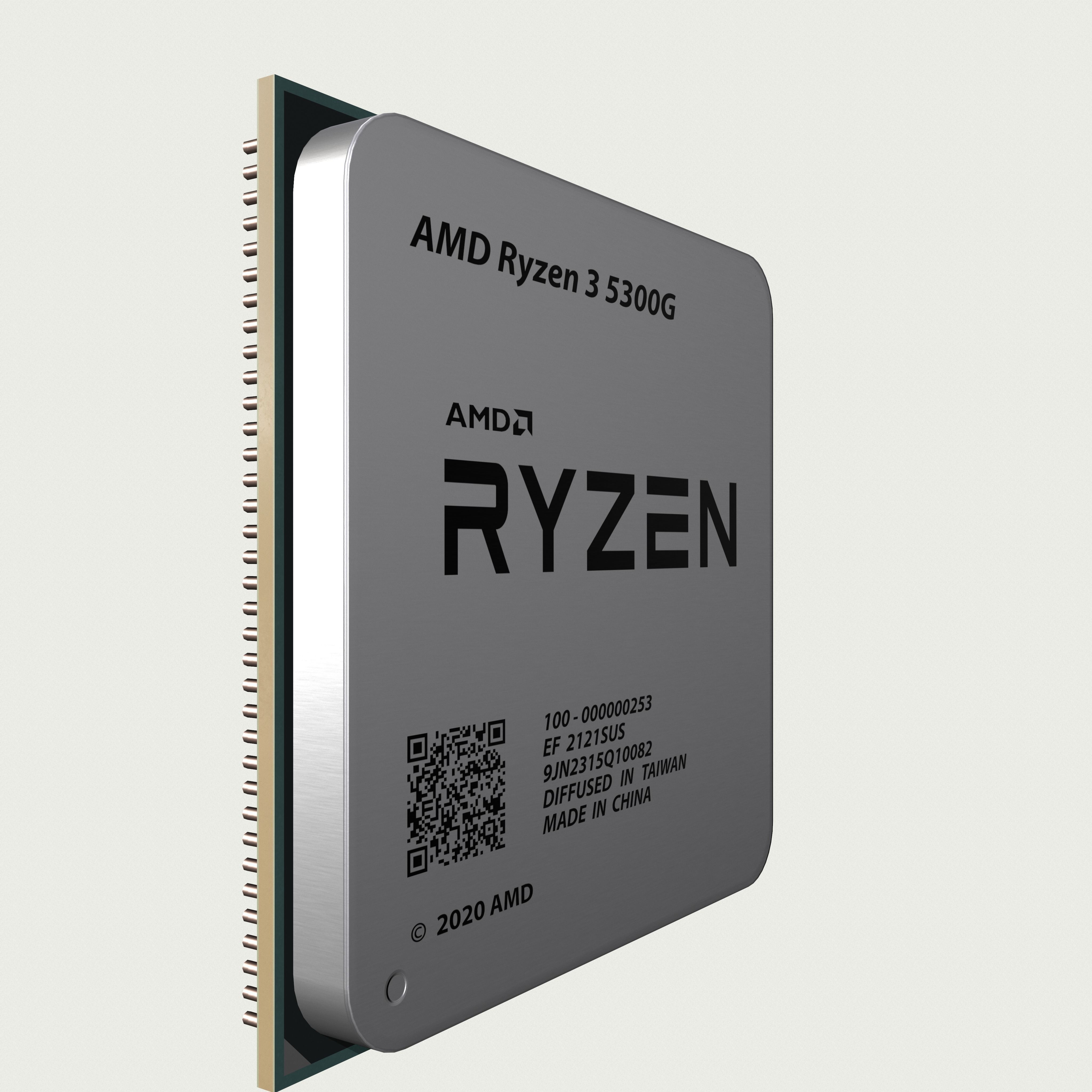 CPU AMD Ryzen 3 5300G Low-poly 3D model_5