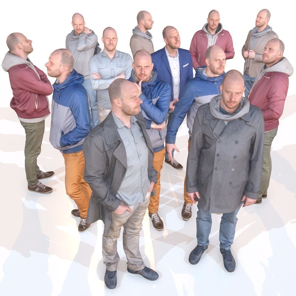 98 Realistic human models Low-poly 3D model_11