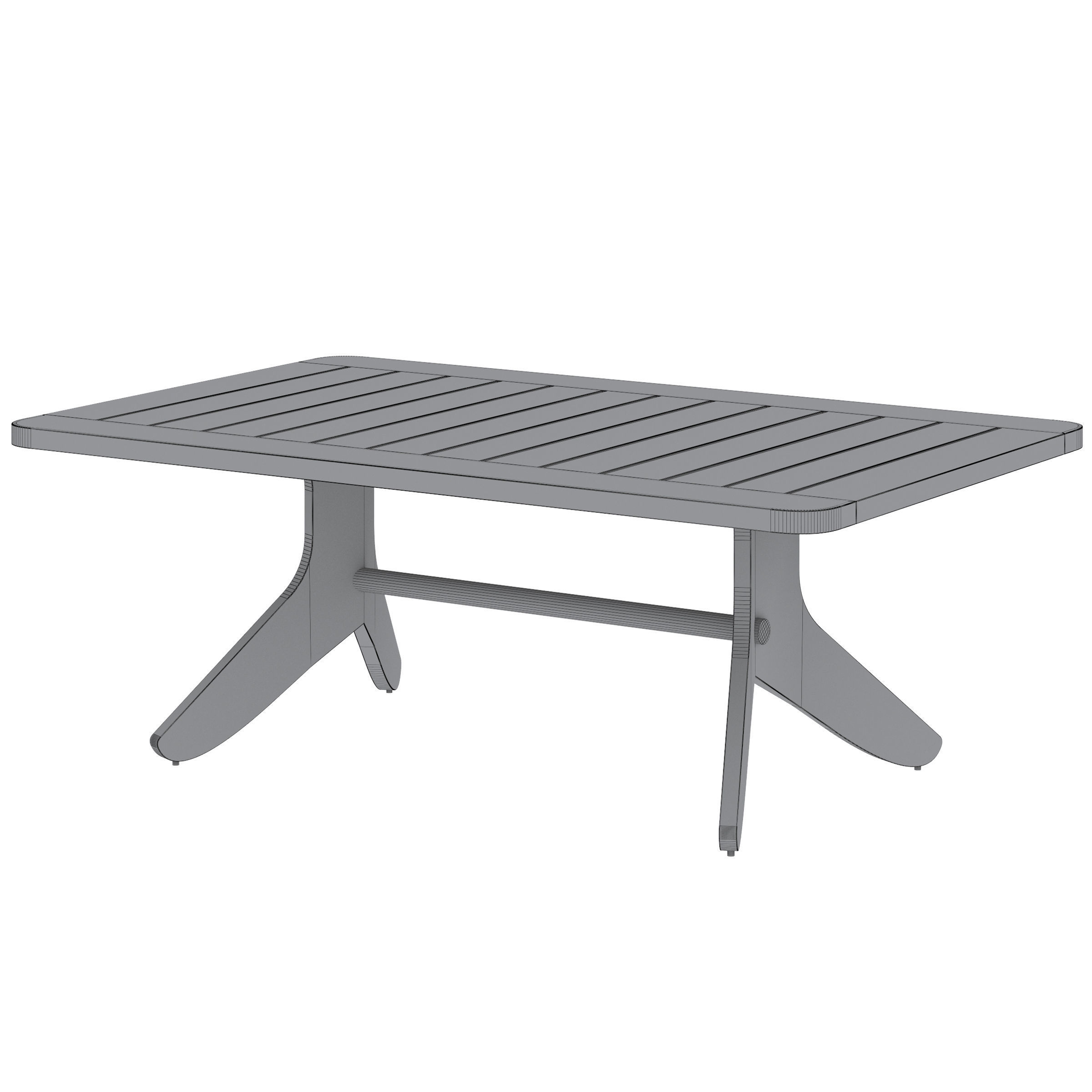 Kinney Teak Outdoor Coffee Table  3D model_3