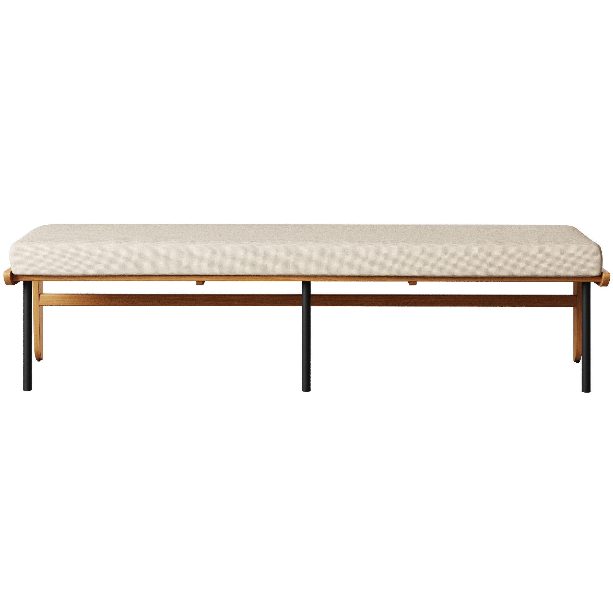 Kinney Teak Outdoor Dining Bench  3D model_1
