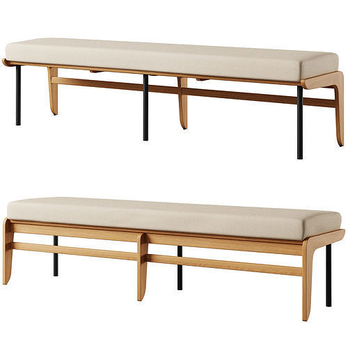 Kinney Teak Outdoor Dining Bench  3D model