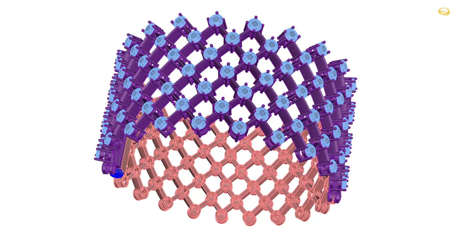 Bracelet mesh of crystals 3D print model_0