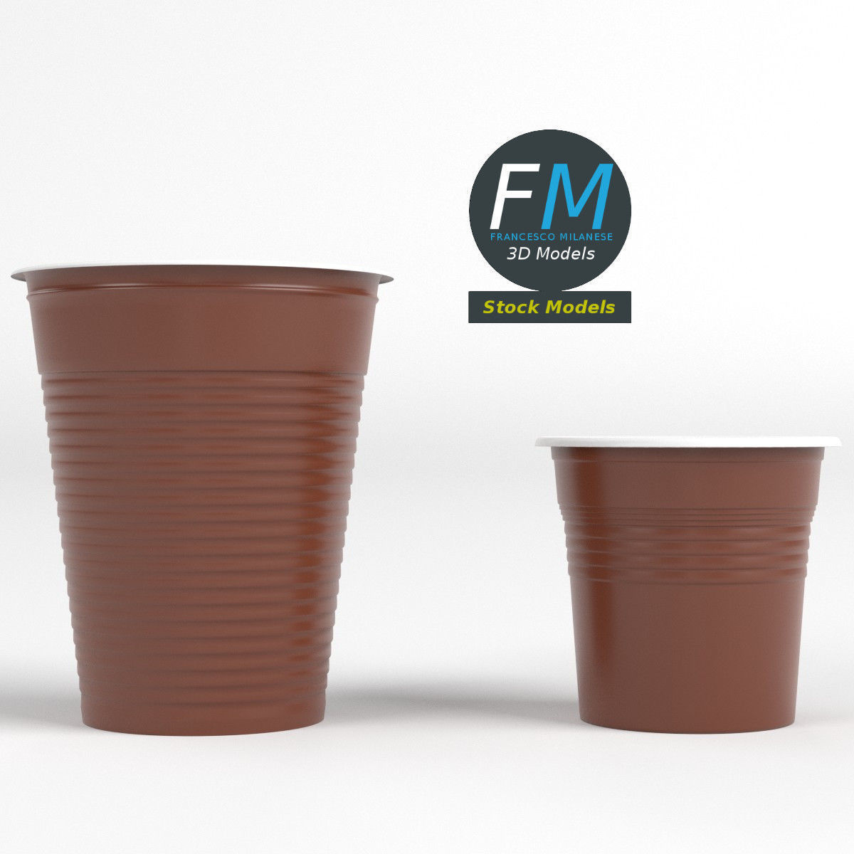Plastic cups 3D model_3