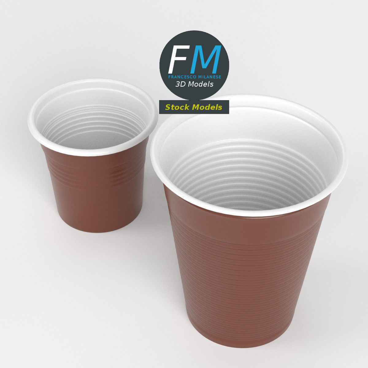 Plastic cups 3D model_2