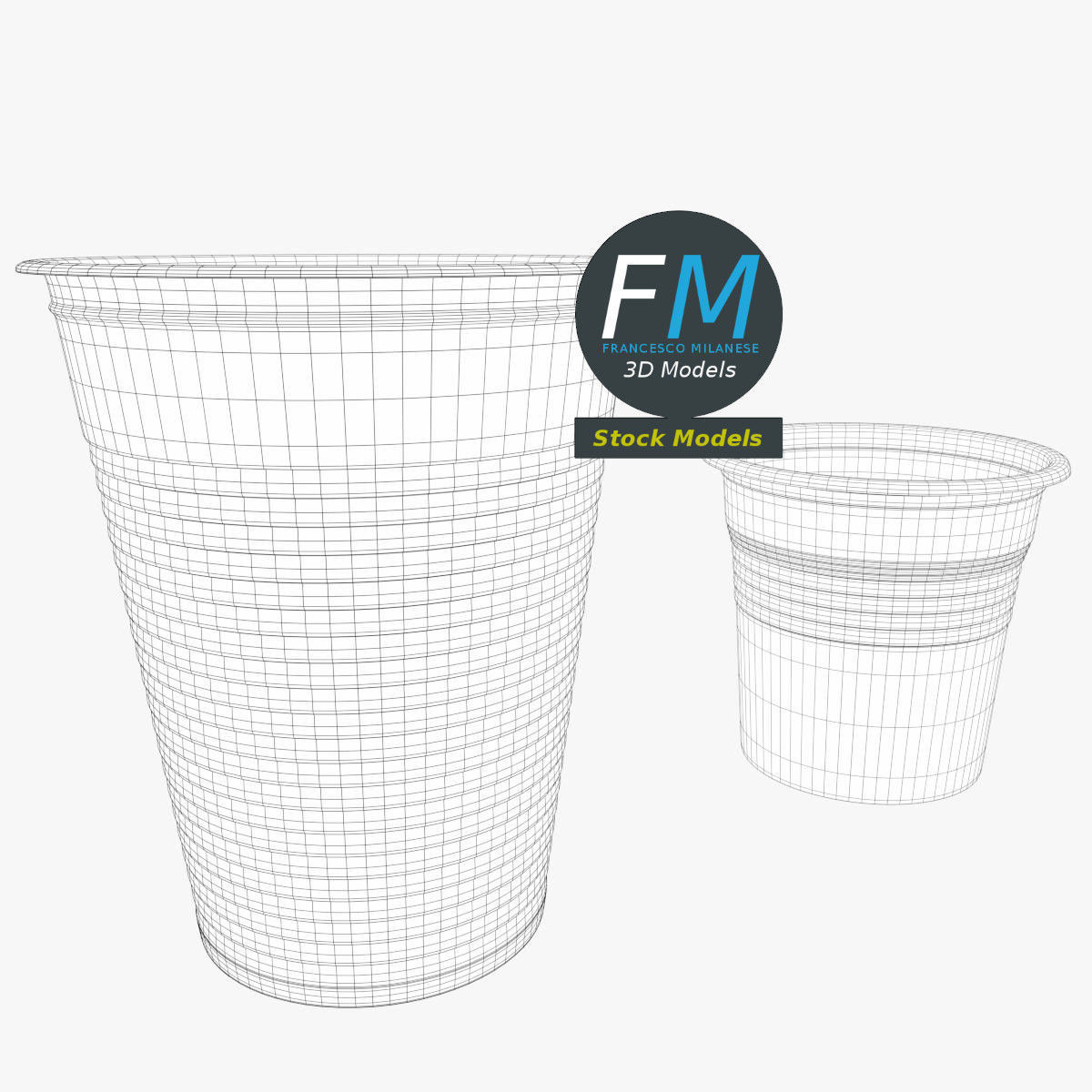 Plastic cups 3D model_7