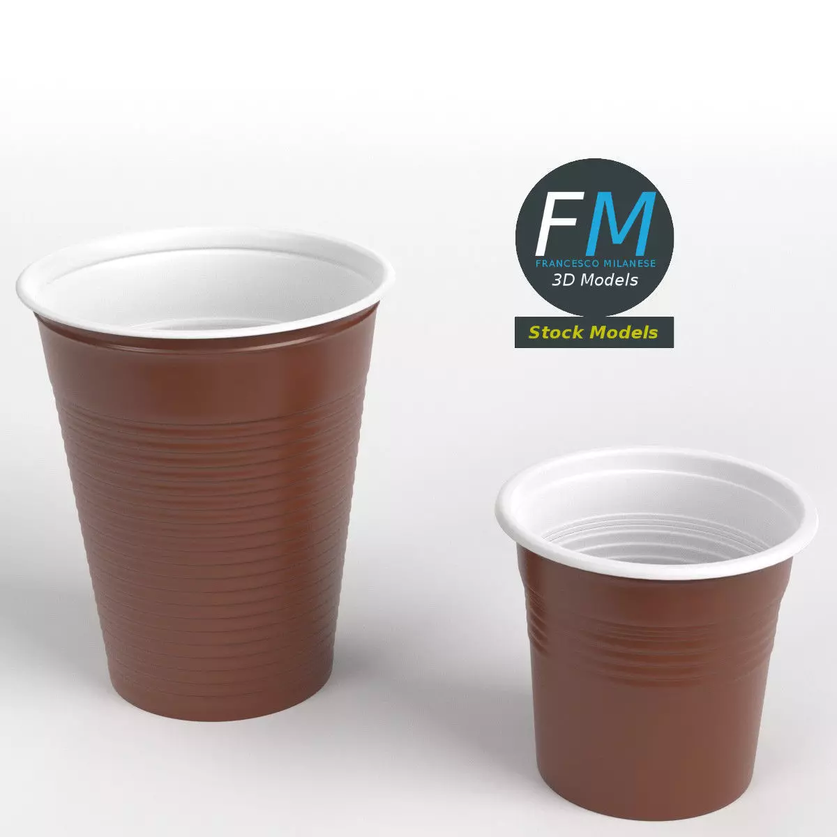 Plastic cups 3D model_0