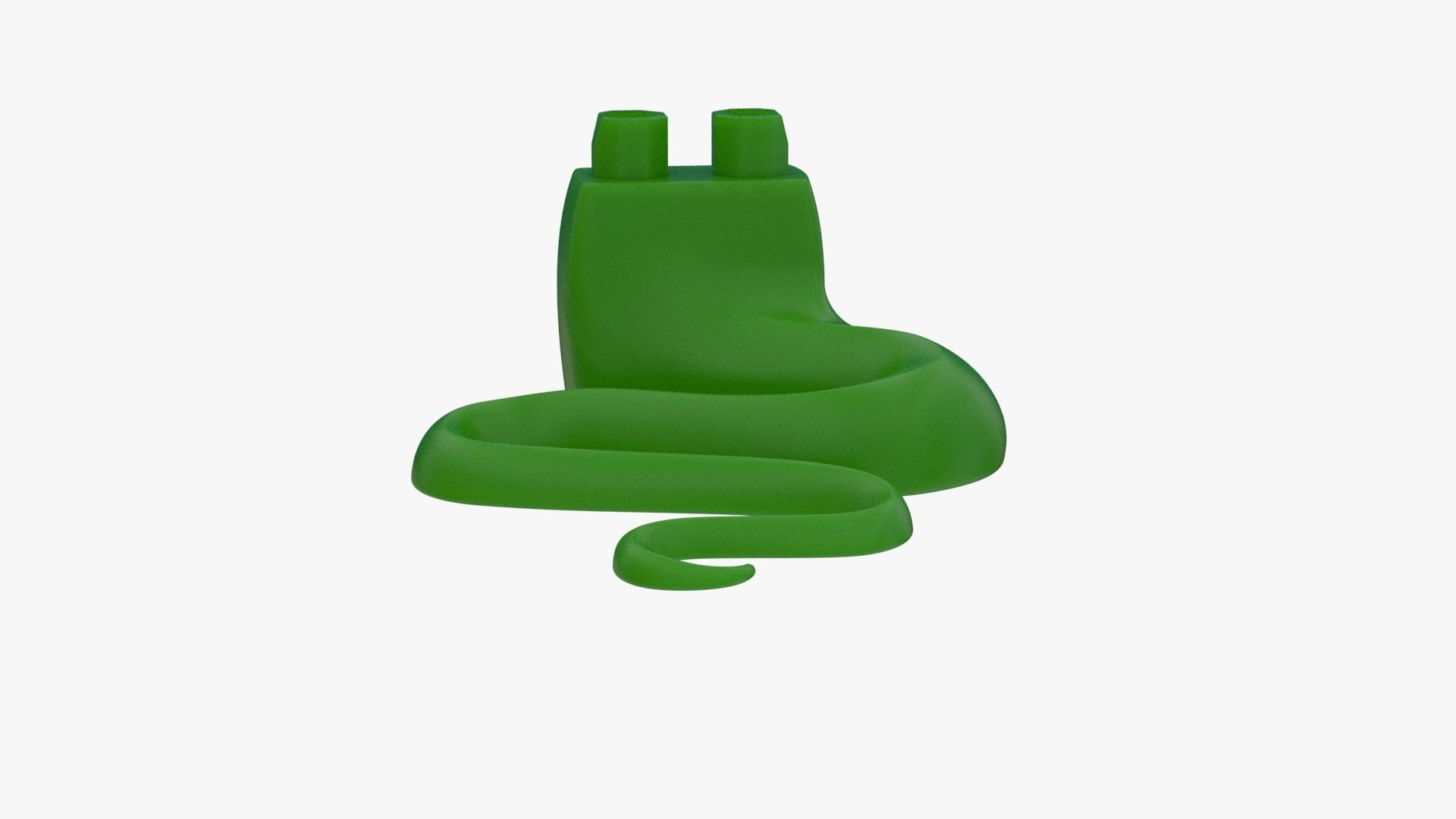 Real Size Lego 3D Scan Snake Tail Body Low-poly 3D model_3