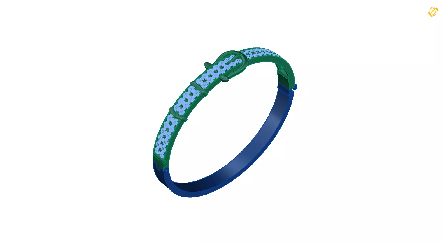 Bracelet bangle 3D print model_0