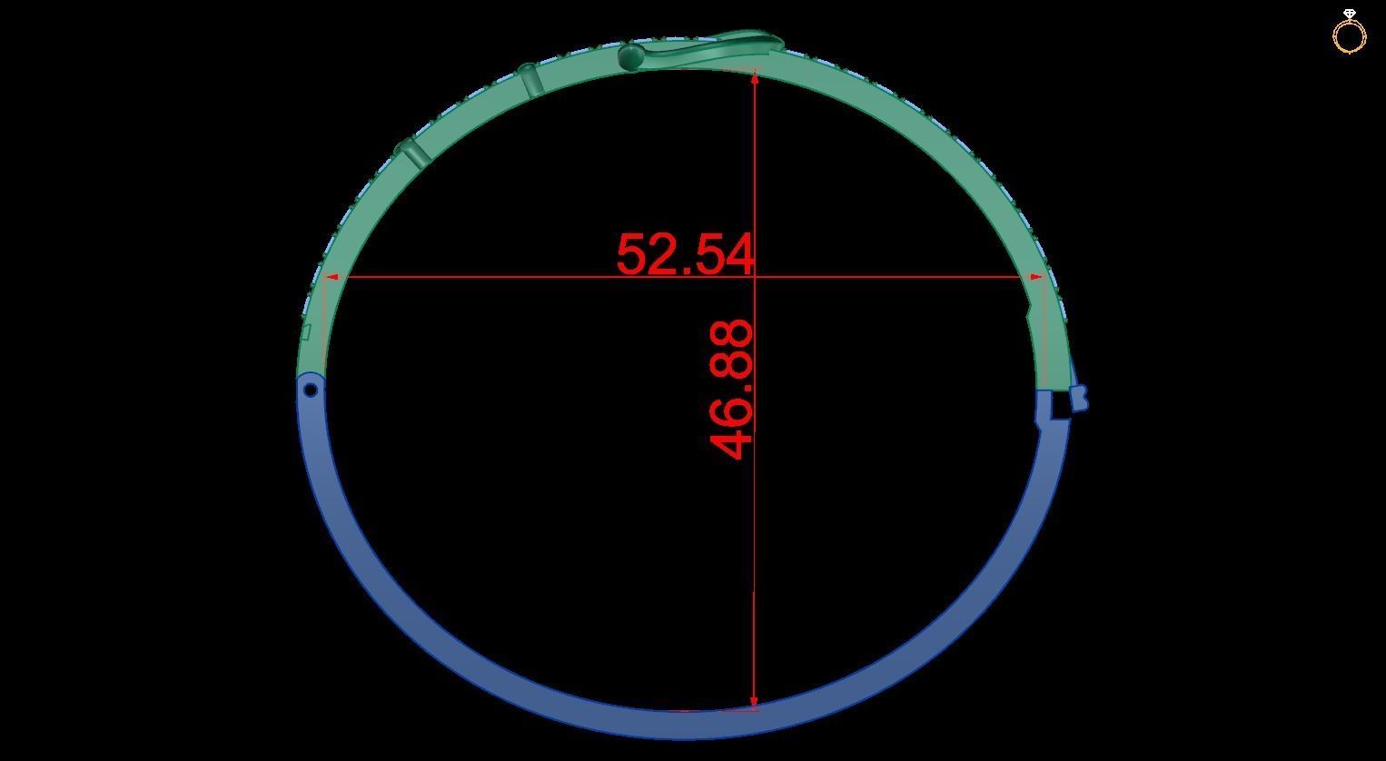 Bracelet bangle 3D print model_1