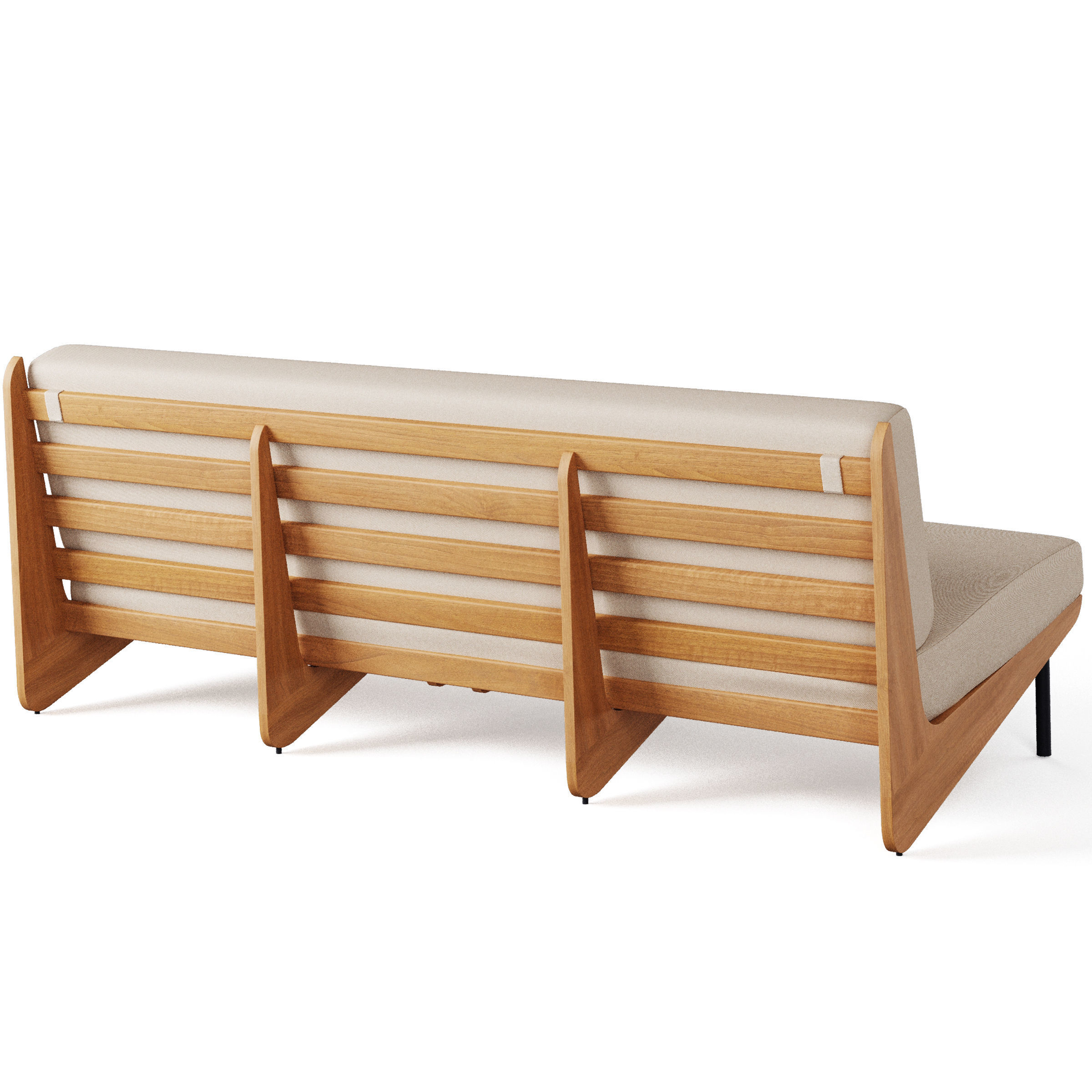 Kinney Teak Outdoor Sofa with Cushion  3D model_1