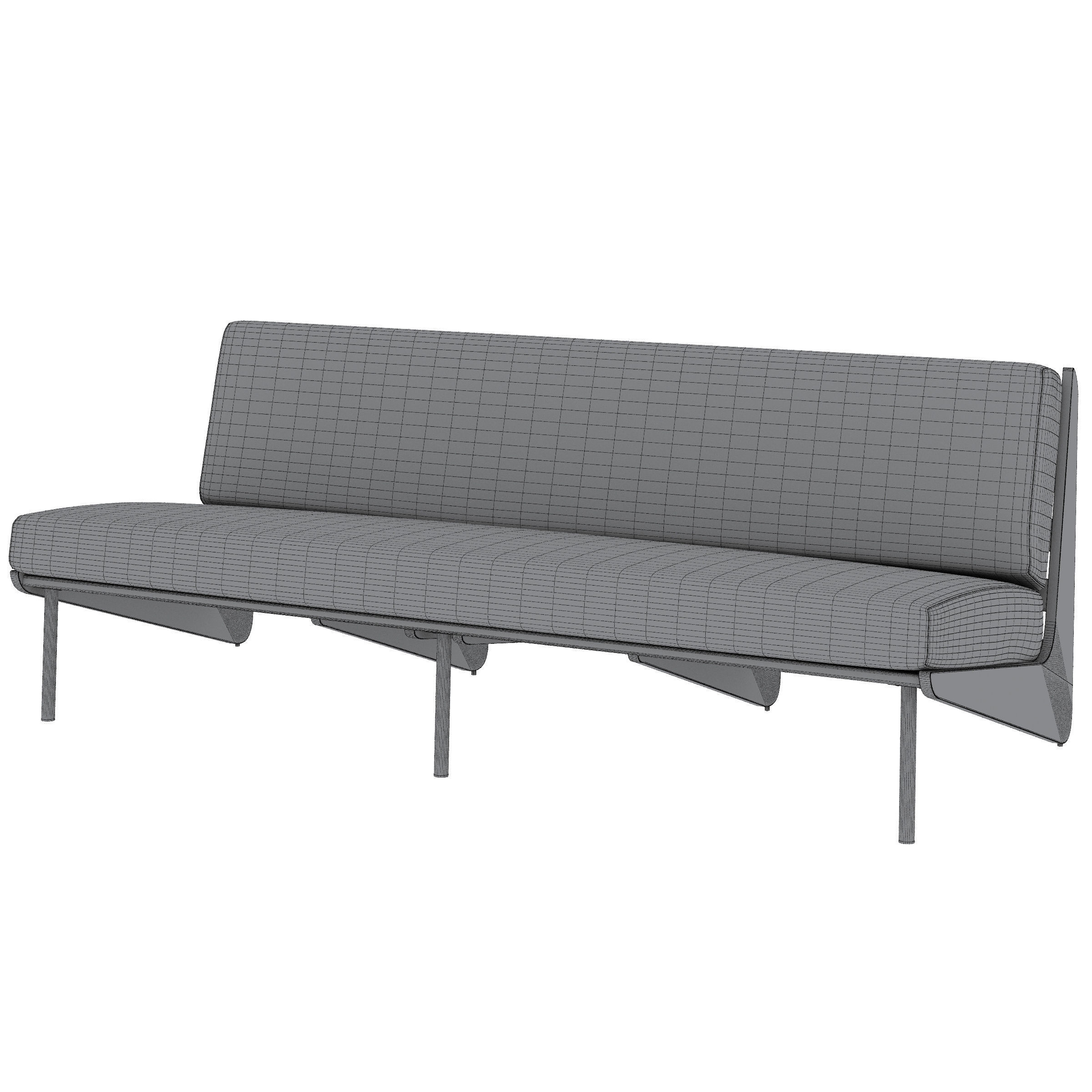 Kinney Teak Outdoor Sofa with Cushion  3D model_3