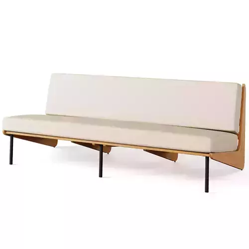 Kinney Teak Outdoor Sofa with Cushion  3D model
