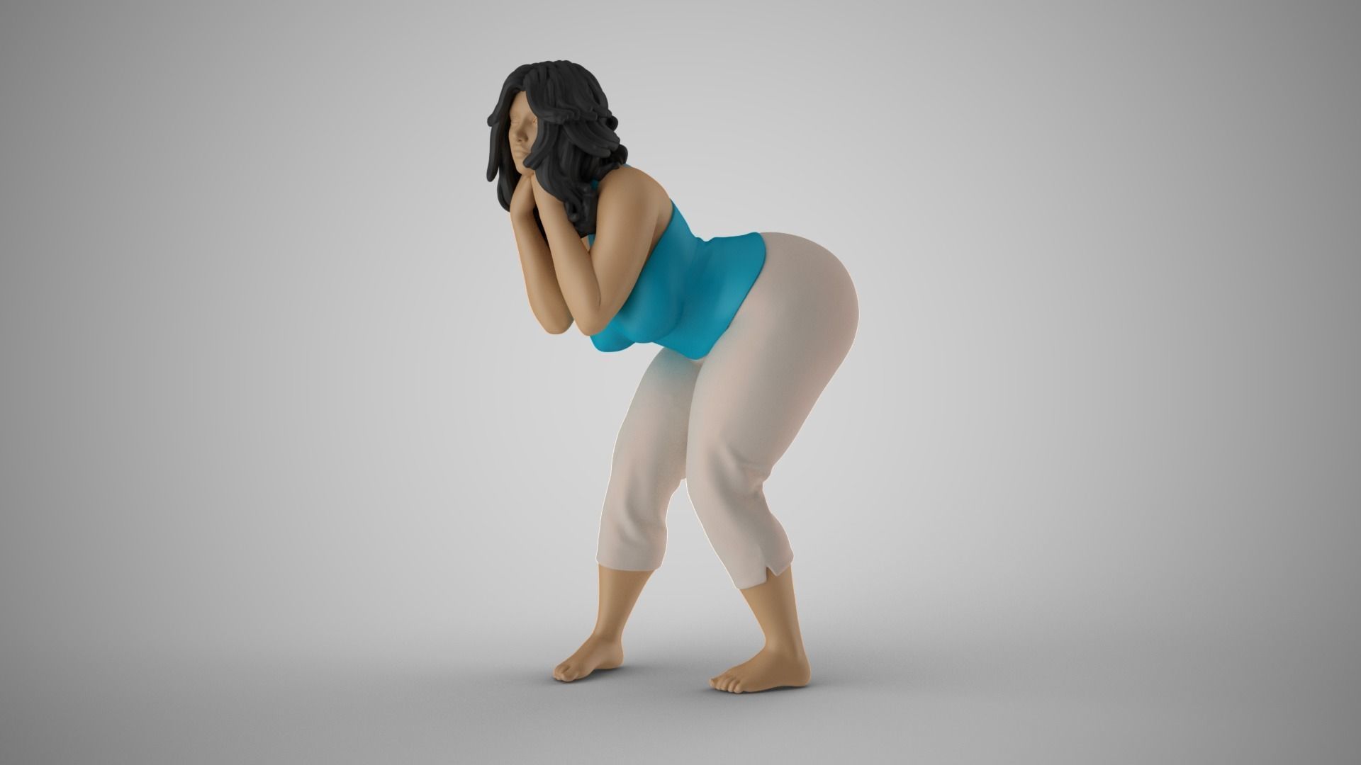 Coquetry woman 3D print model_10