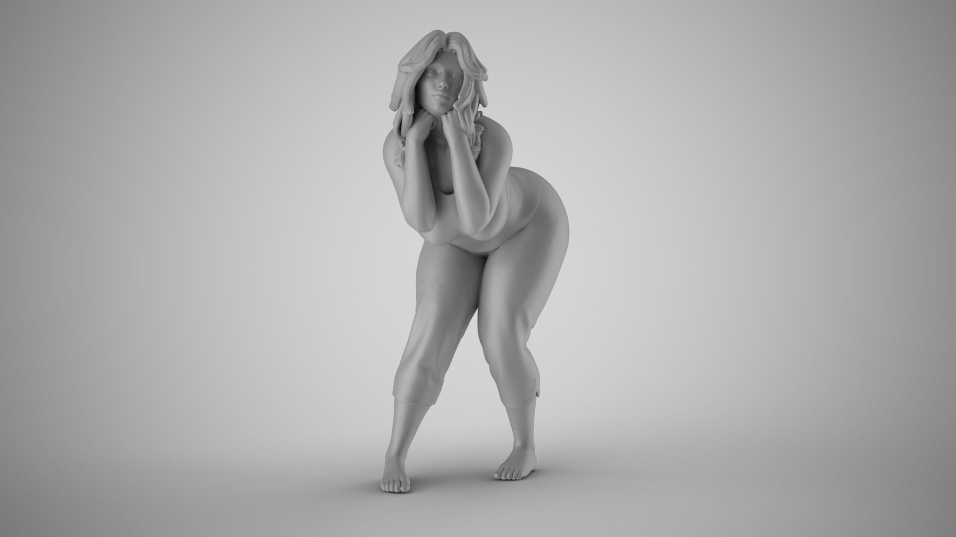 Coquetry woman 3D print model_2