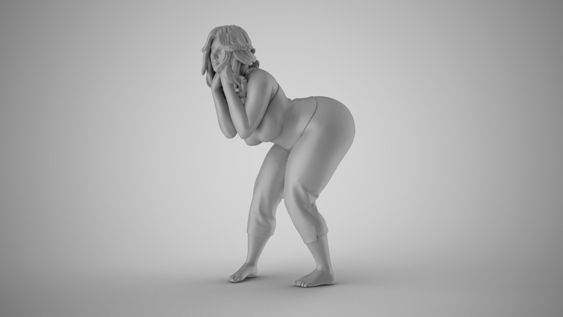 Coquetry woman 3D print model_1