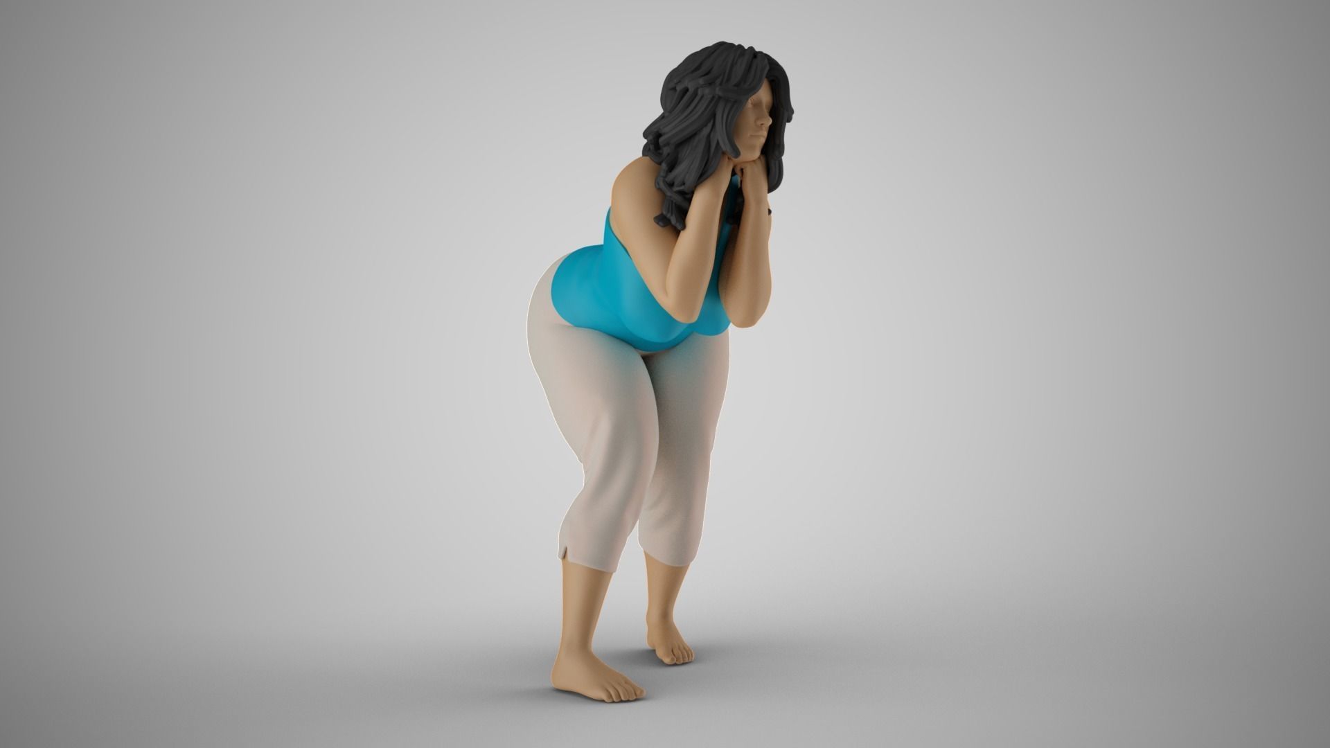 Coquetry woman 3D print model_4