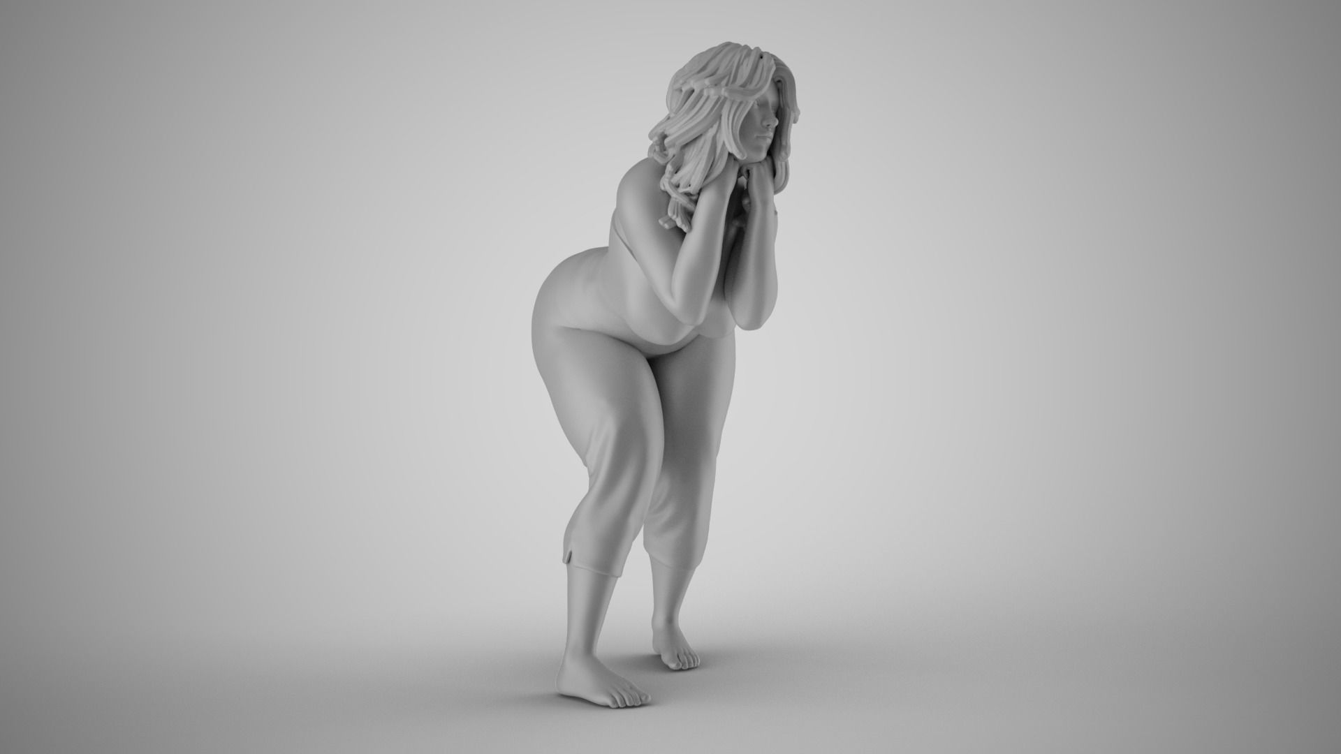 Coquetry woman 3D print model_3