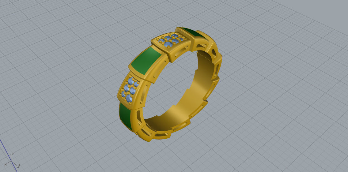 Serpenti Ring 3d Print Model C42 3D print model_8